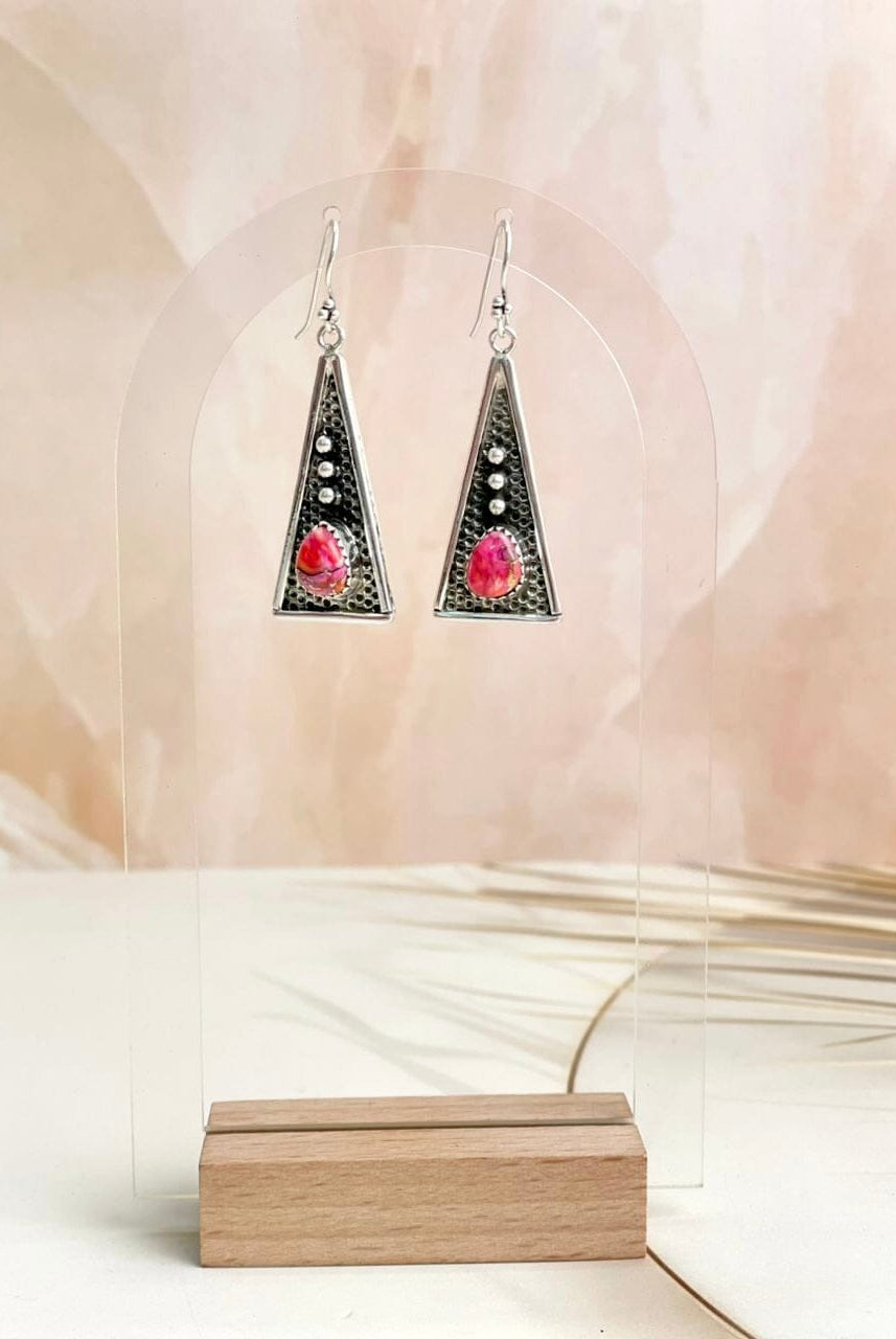 Boho Stamped Triangle Multi Earrings-Earrings-Krush Kandy, Women's Online Fashion Boutique Located in Phoenix, Arizona (Scottsdale Area)