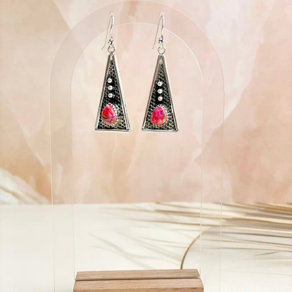 Boho Stamped Triangle Multi Earrings-Earrings-Krush Kandy, Women's Online Fashion Boutique Located in Phoenix, Arizona (Scottsdale Area)