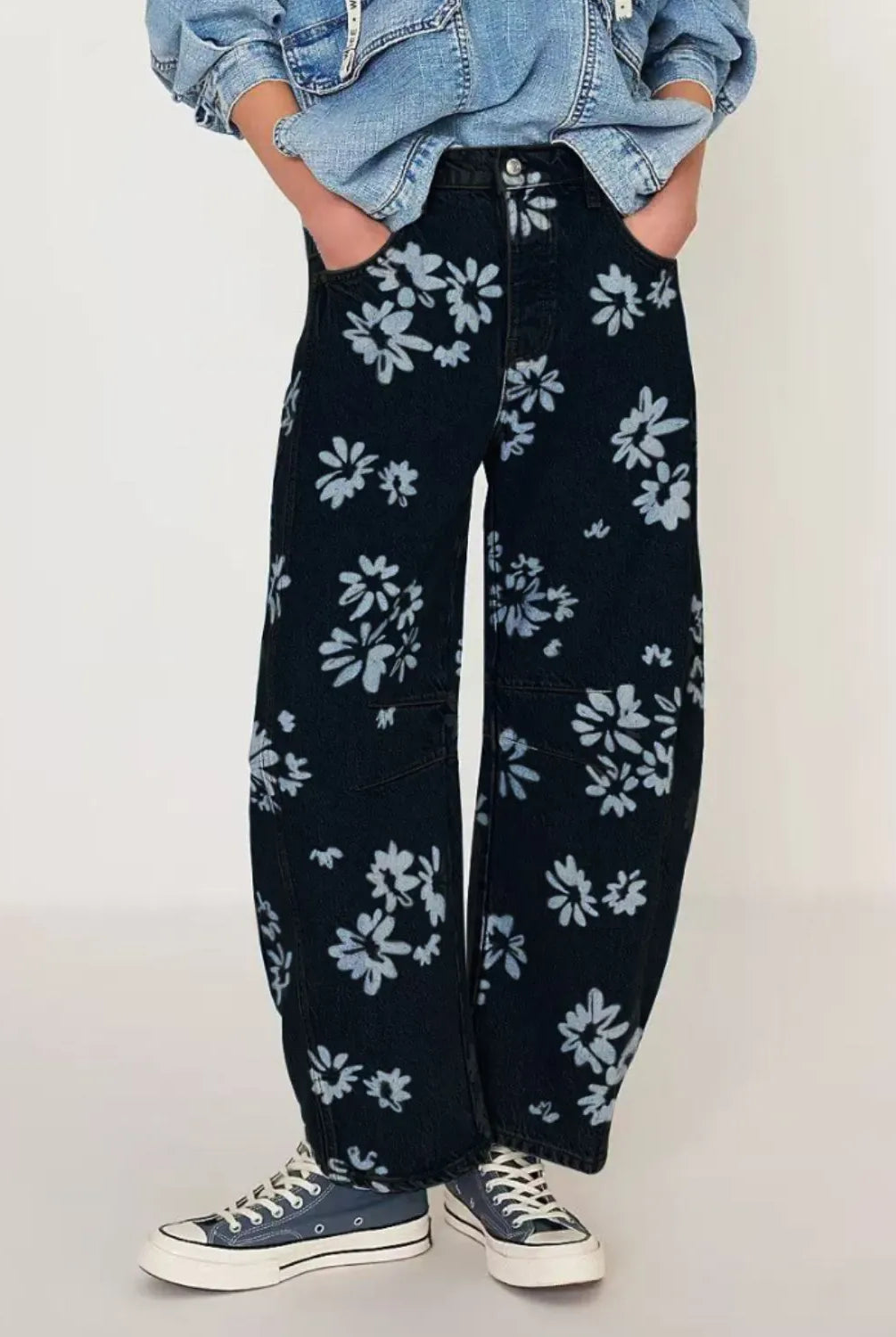 Printed Wide Leg Jeans-Denim-Krush Kandy, Women's Online Fashion Boutique Located in Phoenix, Arizona (Scottsdale Area)