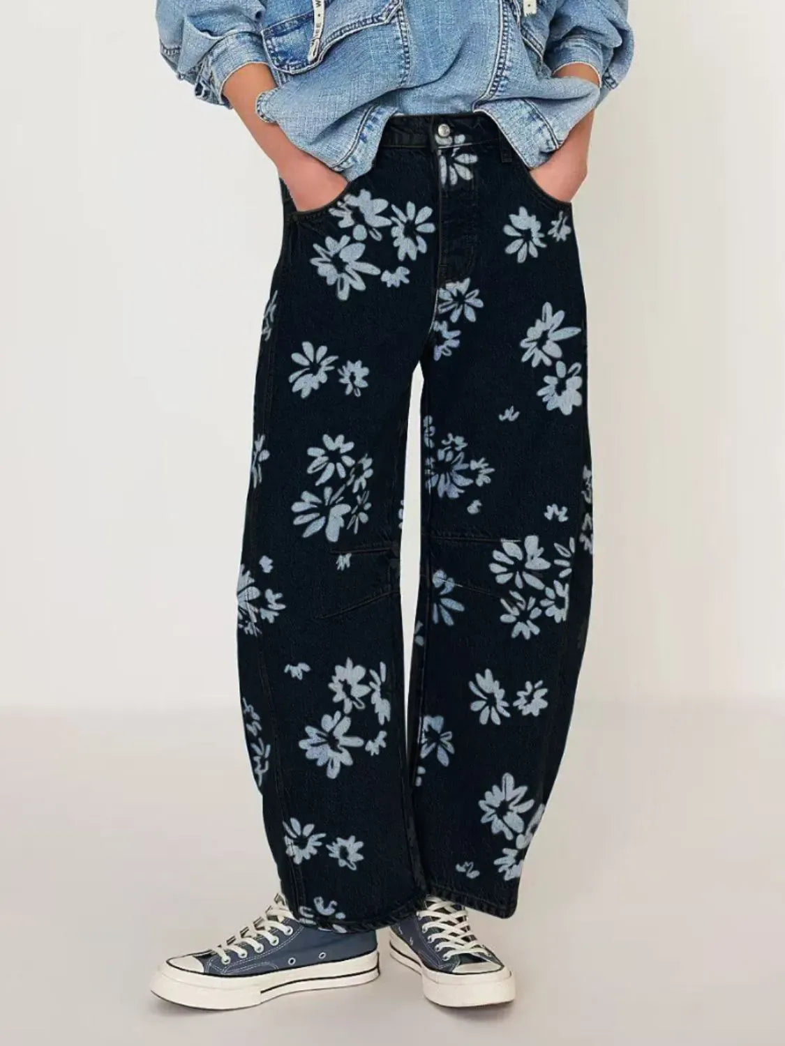 Printed Wide Leg Jeans-Denim-Krush Kandy, Women's Online Fashion Boutique Located in Phoenix, Arizona (Scottsdale Area)