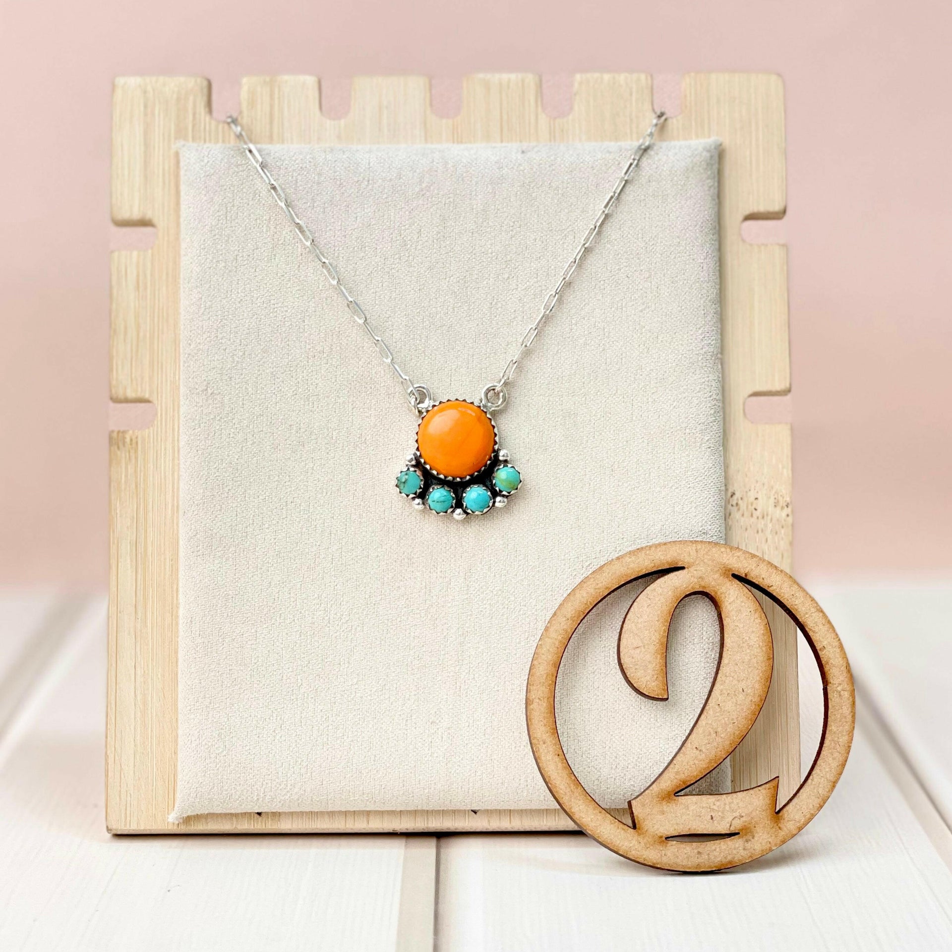 Rosarital Slab & Turquoise Chain Pendants-Necklaces-Krush Kandy, Women's Online Fashion Boutique Located in Phoenix, Arizona (Scottsdale Area)