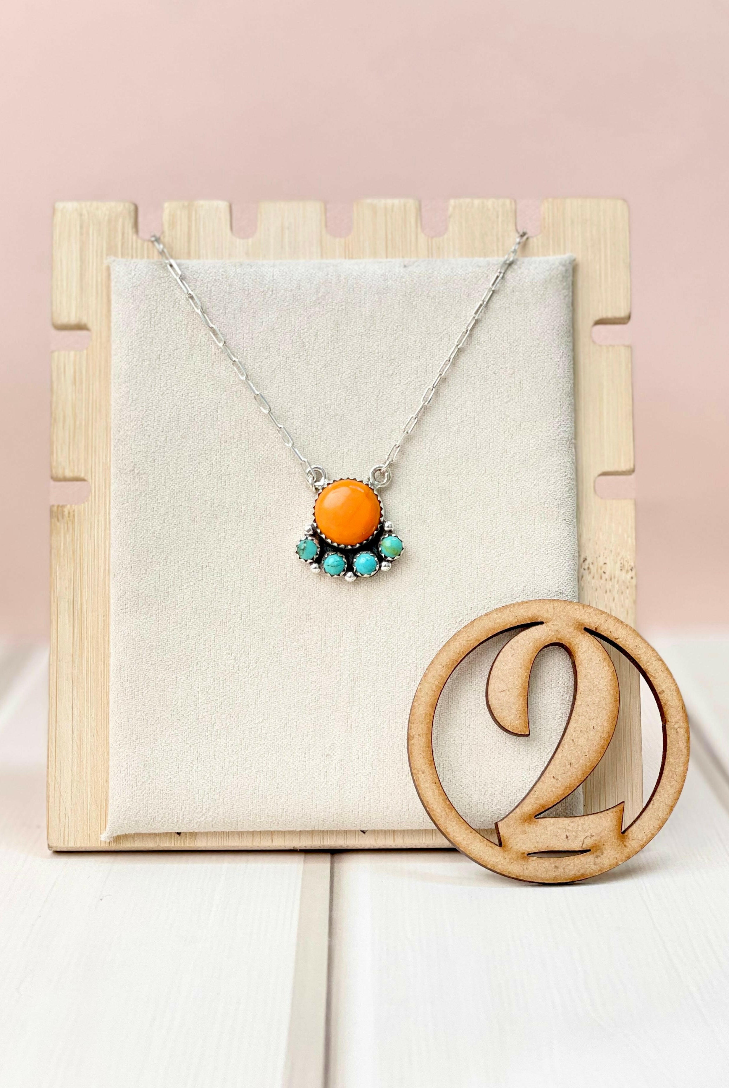 Rosarital Slab & Turquoise Chain Pendants-Necklaces-Krush Kandy, Women's Online Fashion Boutique Located in Phoenix, Arizona (Scottsdale Area)