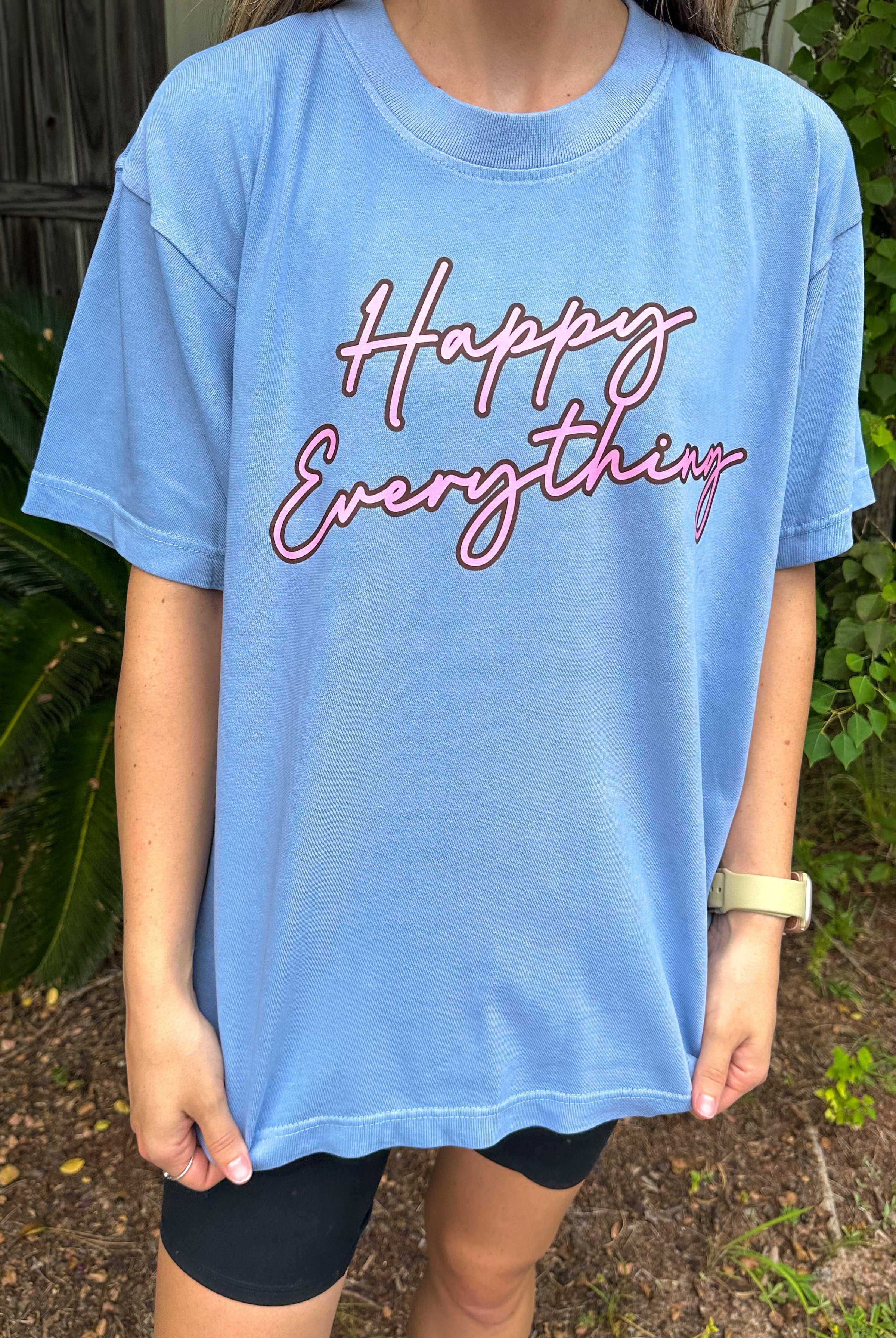 Happy Everything Mock Neck Tee-Krush Kandy, Women's Online Fashion Boutique Located in Phoenix, Arizona (Scottsdale Area)