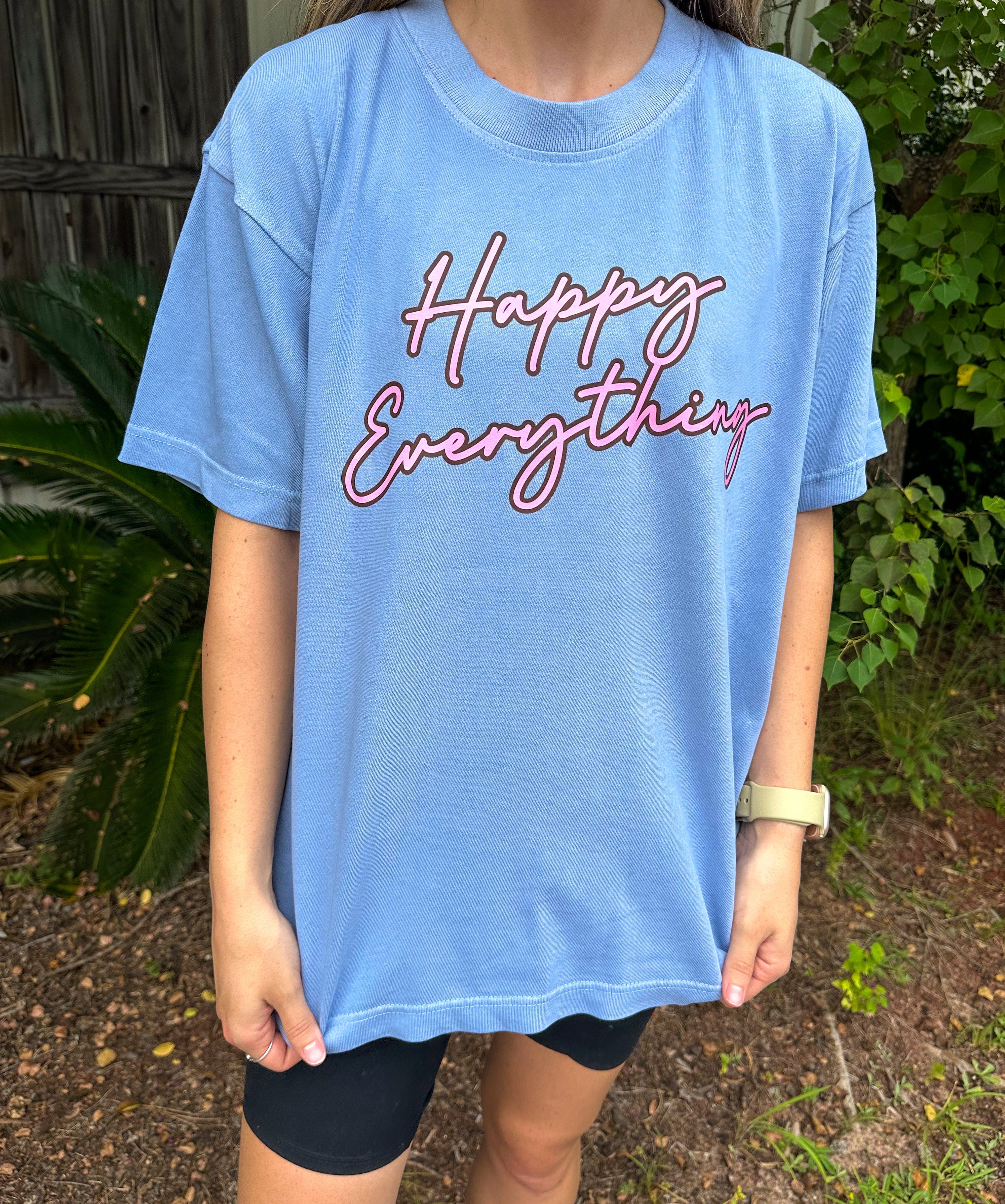 Happy Everything Mock Neck Tee-Krush Kandy, Women's Online Fashion Boutique Located in Phoenix, Arizona (Scottsdale Area)