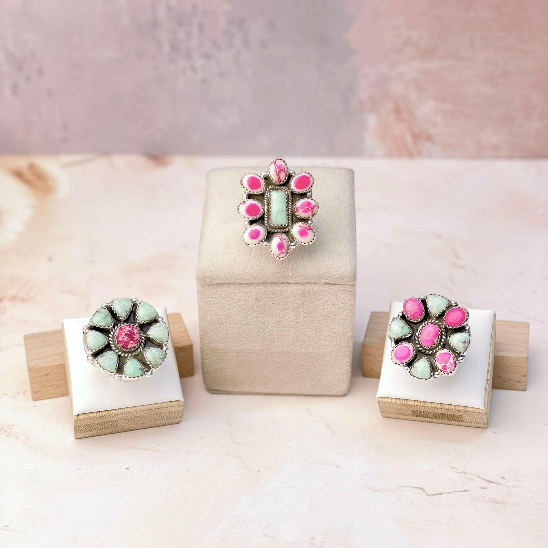 Paloma & Pink Jasper One of a Kind Rings-Rings-Krush Kandy, Women's Online Fashion Boutique Located in Phoenix, Arizona (Scottsdale Area)