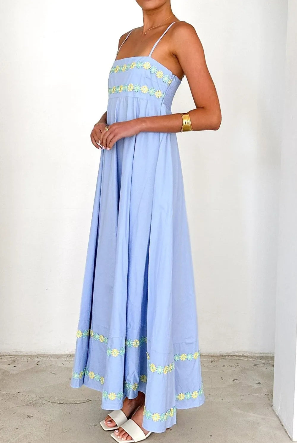 Floral Embroidered Spaghetti Strap Maxi Dress-Dresses-Krush Kandy, Women's Online Fashion Boutique Located in Phoenix, Arizona (Scottsdale Area)