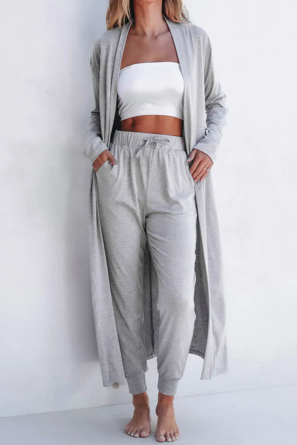 Open Front Long Sleeve Cardigan and Pants Lounge Set-Krush Kandy, Women's Online Fashion Boutique Located in Phoenix, Arizona (Scottsdale Area)