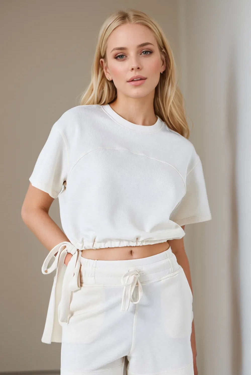 Cinch Me Up Drawstring Crop Tee-Tops-Krush Kandy, Women's Online Fashion Boutique Located in Phoenix, Arizona (Scottsdale Area)