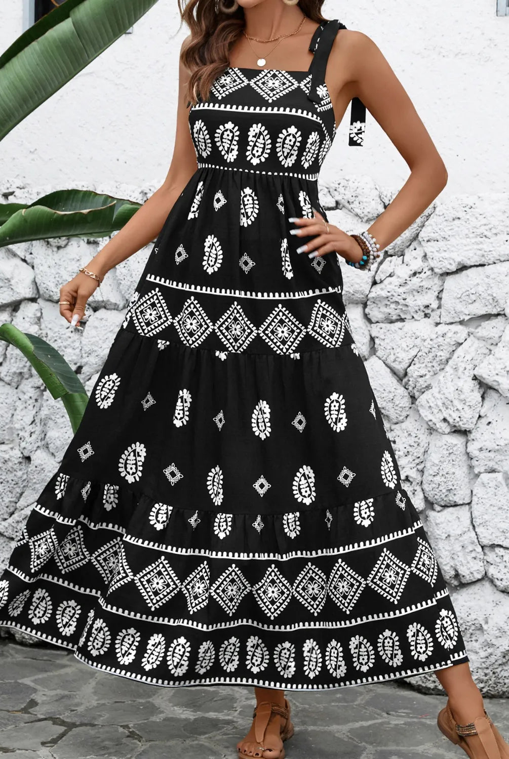 Printed Square Neck Maxi Cami Dress-Dresses-Krush Kandy, Women's Online Fashion Boutique Located in Phoenix, Arizona (Scottsdale Area)