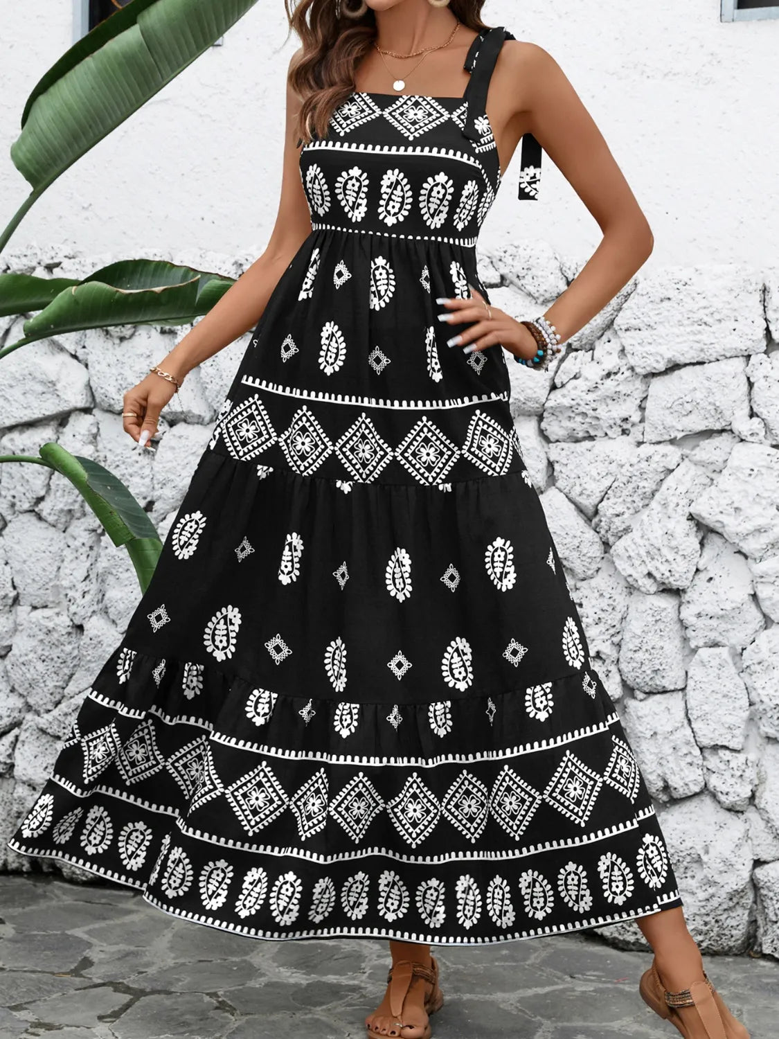 Printed Square Neck Maxi Cami Dress-Dresses-Krush Kandy, Women's Online Fashion Boutique Located in Phoenix, Arizona (Scottsdale Area)