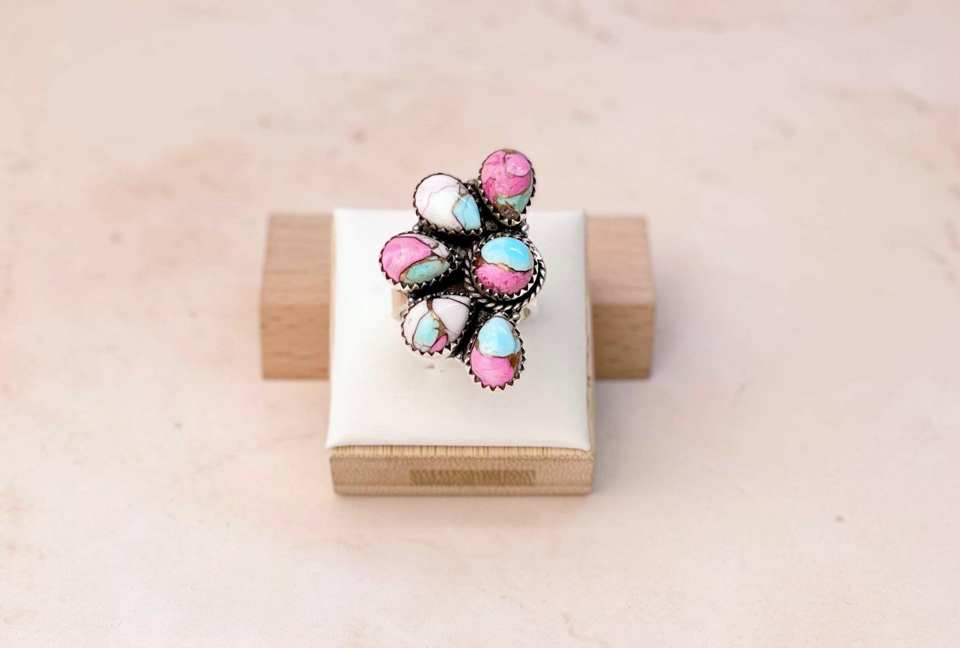 Cotton Candy Half Flower Cluster Ring-Rings-Krush Kandy, Women's Online Fashion Boutique Located in Phoenix, Arizona (Scottsdale Area)
