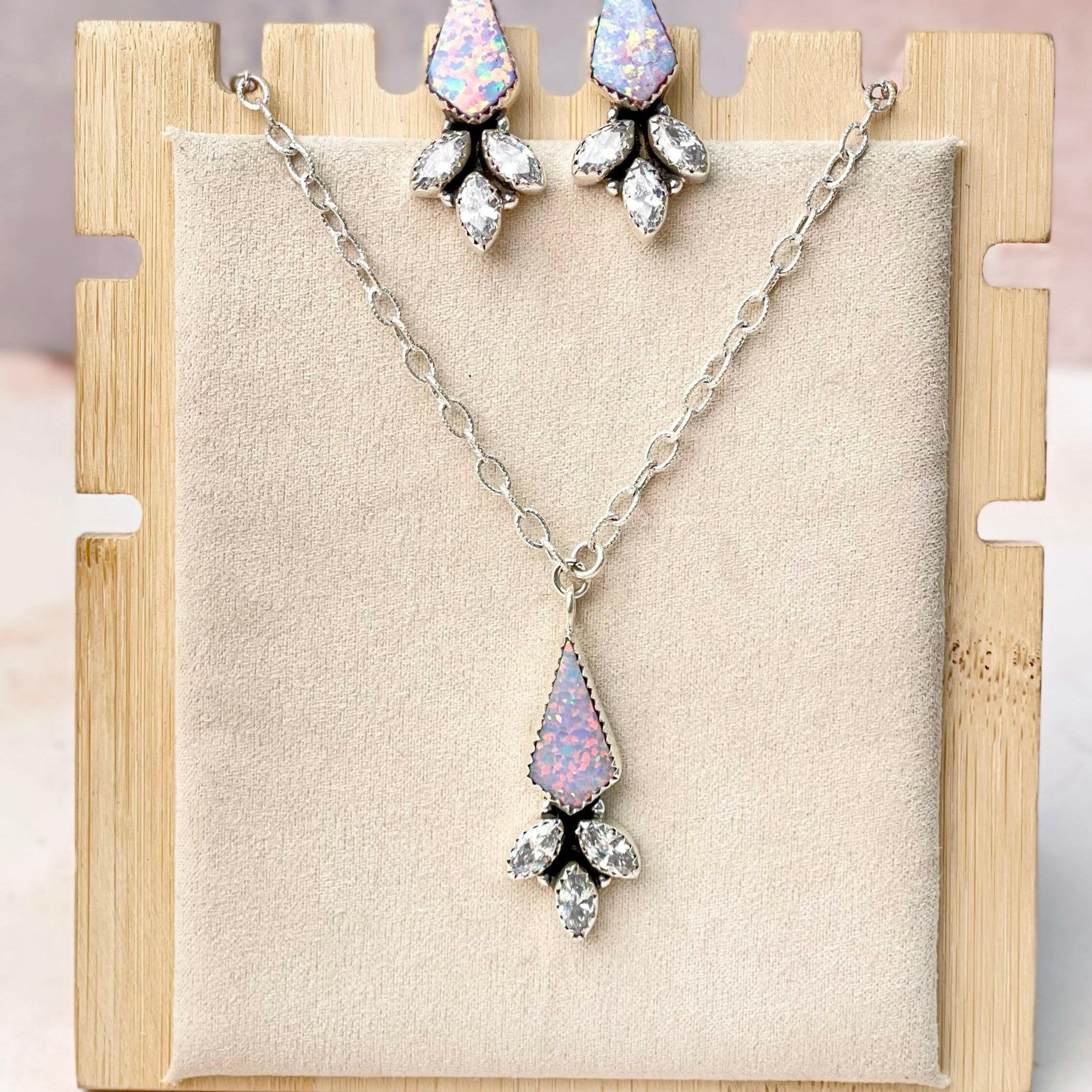 Multi Opal CZ Classy Sets-Necklaces-Krush Kandy, Women's Online Fashion Boutique Located in Phoenix, Arizona (Scottsdale Area)