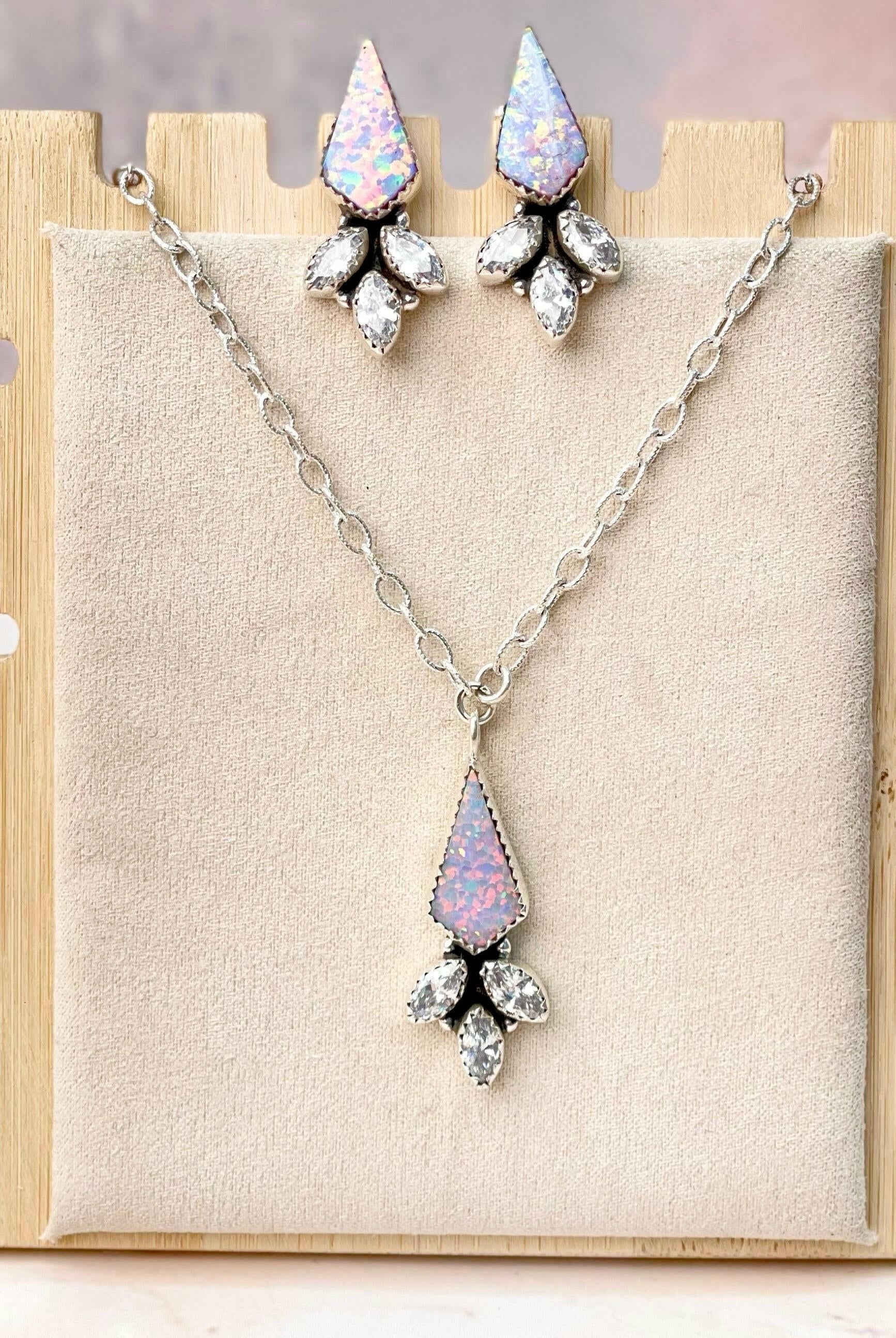 Multi Opal CZ Classy Sets-Necklaces-Krush Kandy, Women's Online Fashion Boutique Located in Phoenix, Arizona (Scottsdale Area)