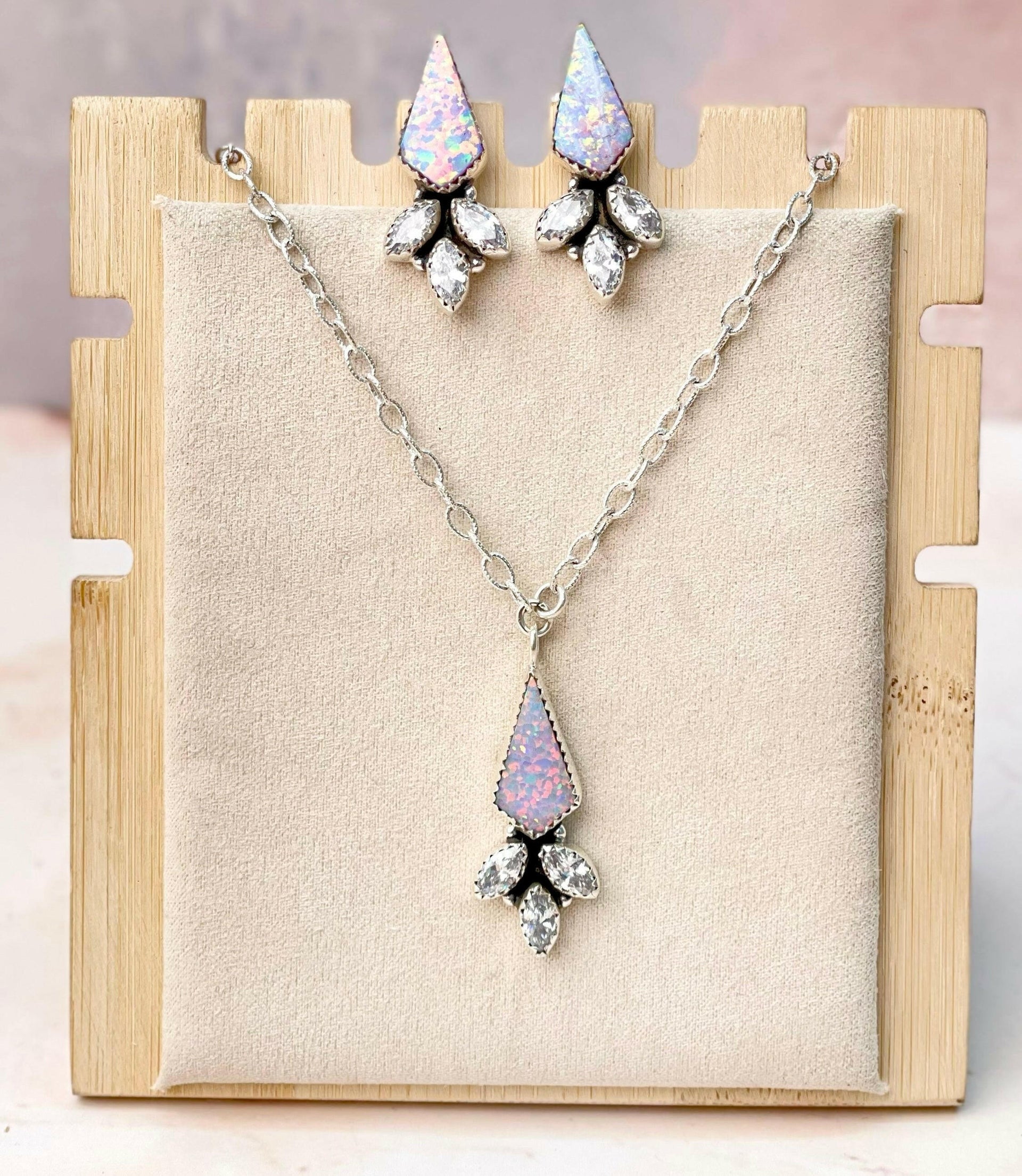 Multi Opal CZ Classy Sets-Necklaces-Krush Kandy, Women's Online Fashion Boutique Located in Phoenix, Arizona (Scottsdale Area)