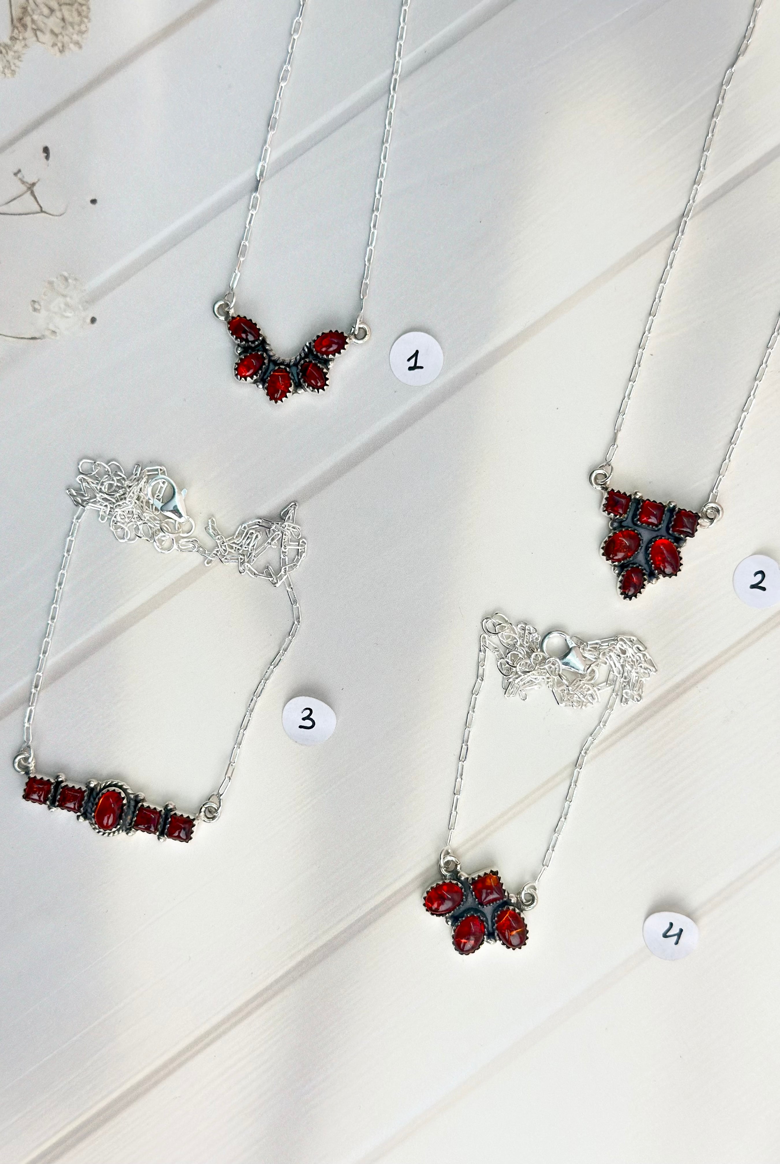 Amber, Turquoise & Crystal Small Necklaces-Necklaces-Krush Kandy, Women's Online Fashion Boutique Located in Phoenix, Arizona (Scottsdale Area)