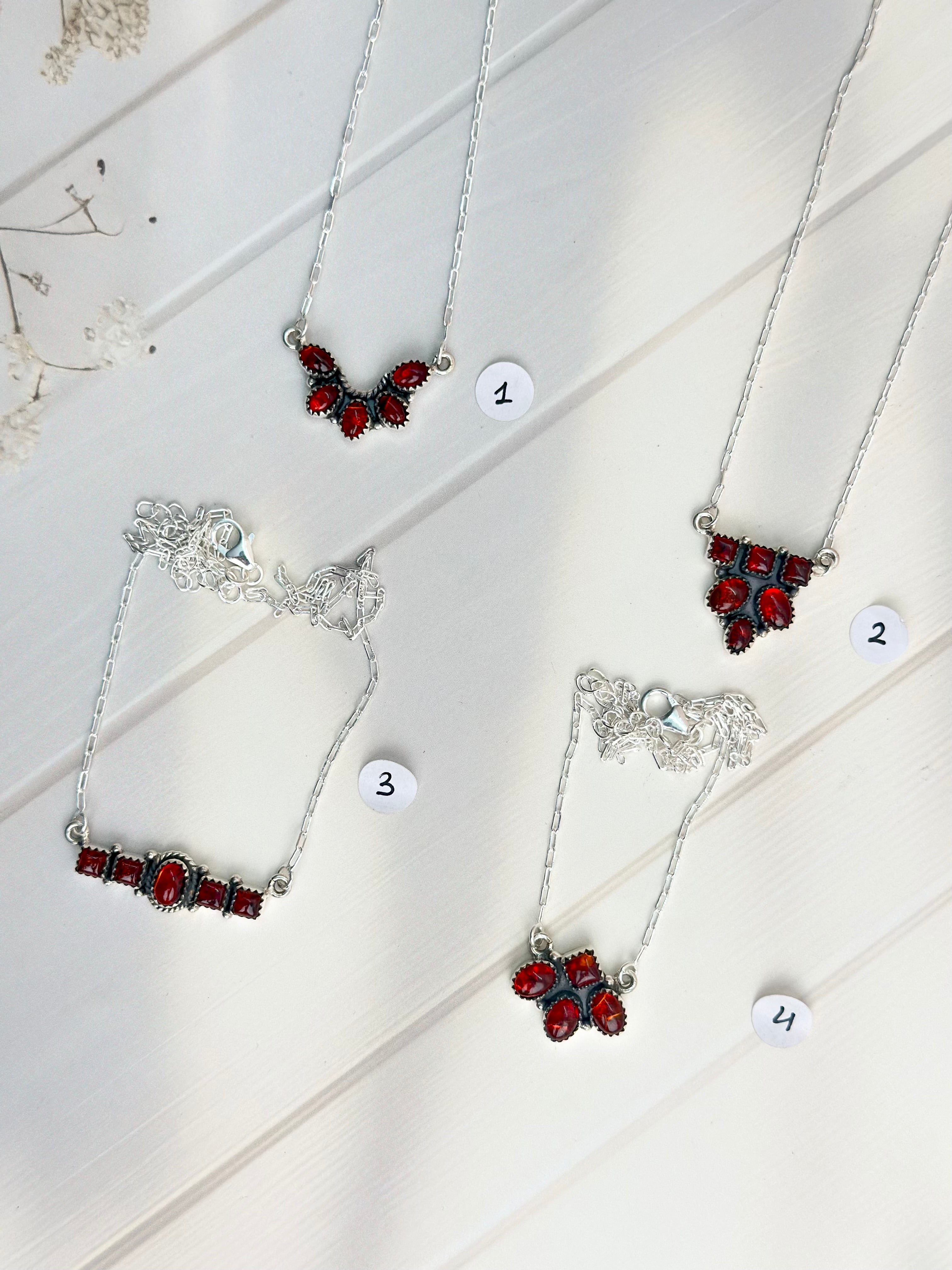 Amber, Turquoise & Crystal Small Necklaces-Necklaces-Krush Kandy, Women's Online Fashion Boutique Located in Phoenix, Arizona (Scottsdale Area)