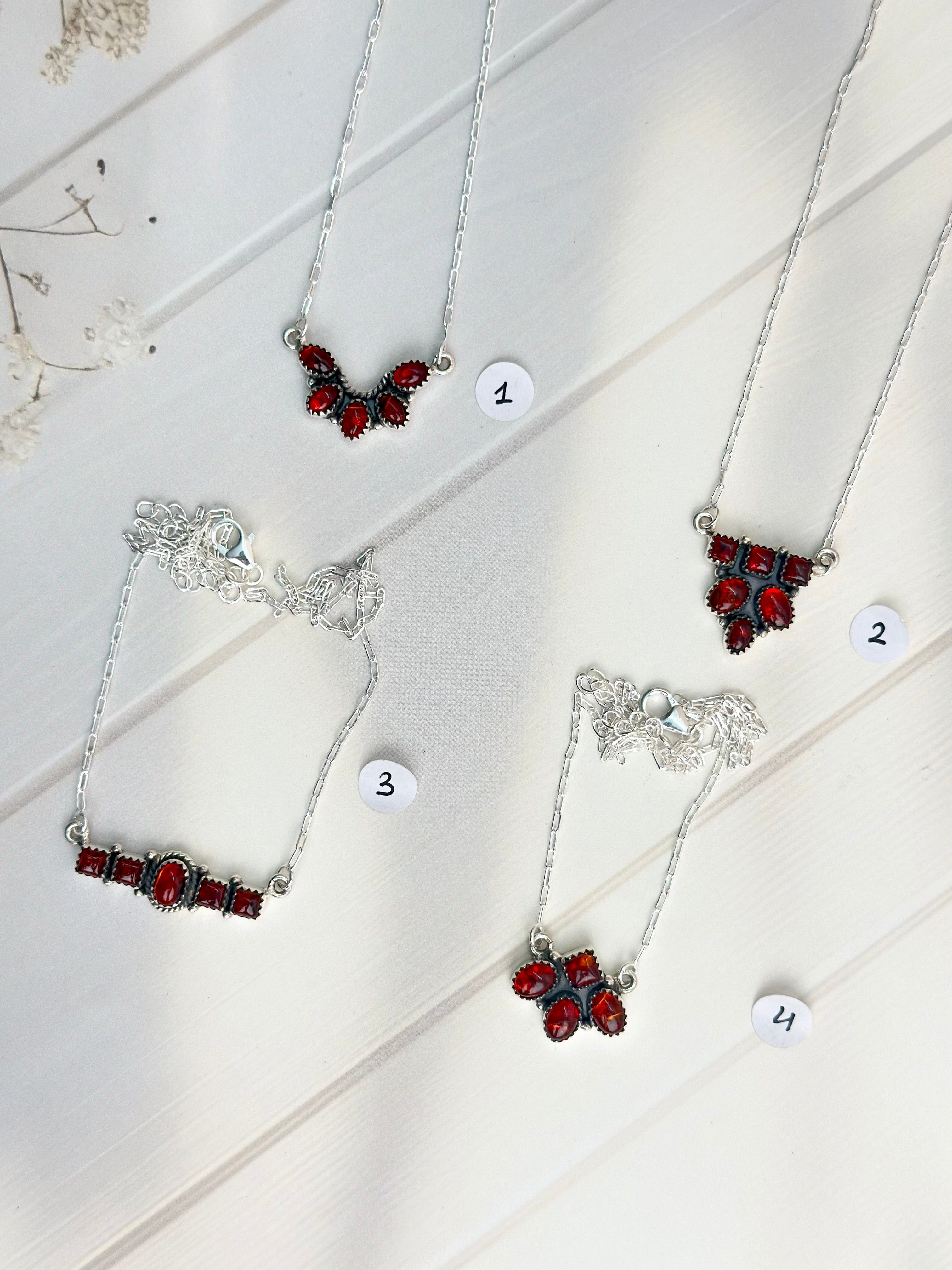 Amber, Turquoise & Crystal Small Necklaces-Necklaces-Krush Kandy, Women's Online Fashion Boutique Located in Phoenix, Arizona (Scottsdale Area)
