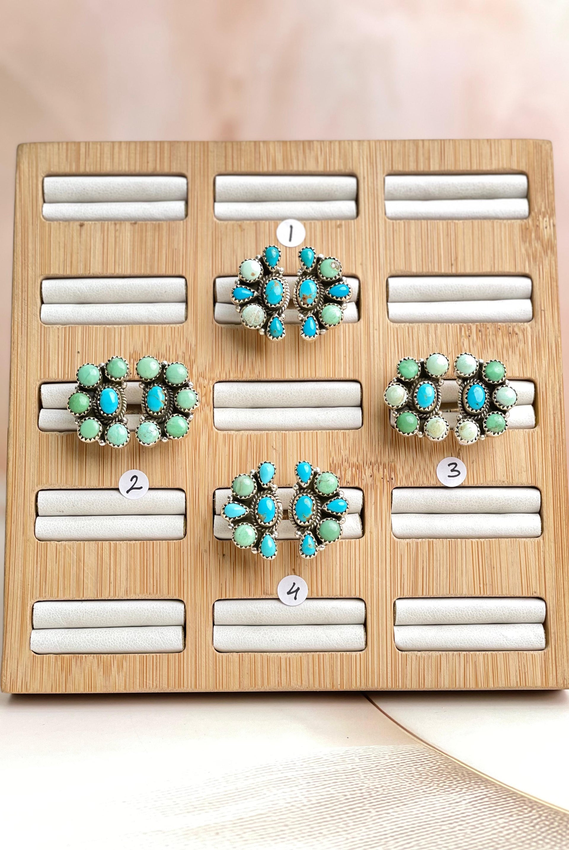 Half Cluster Varascite & Kingman Floating Stone Rings-Rings-Krush Kandy, Women's Online Fashion Boutique Located in Phoenix, Arizona (Scottsdale Area)