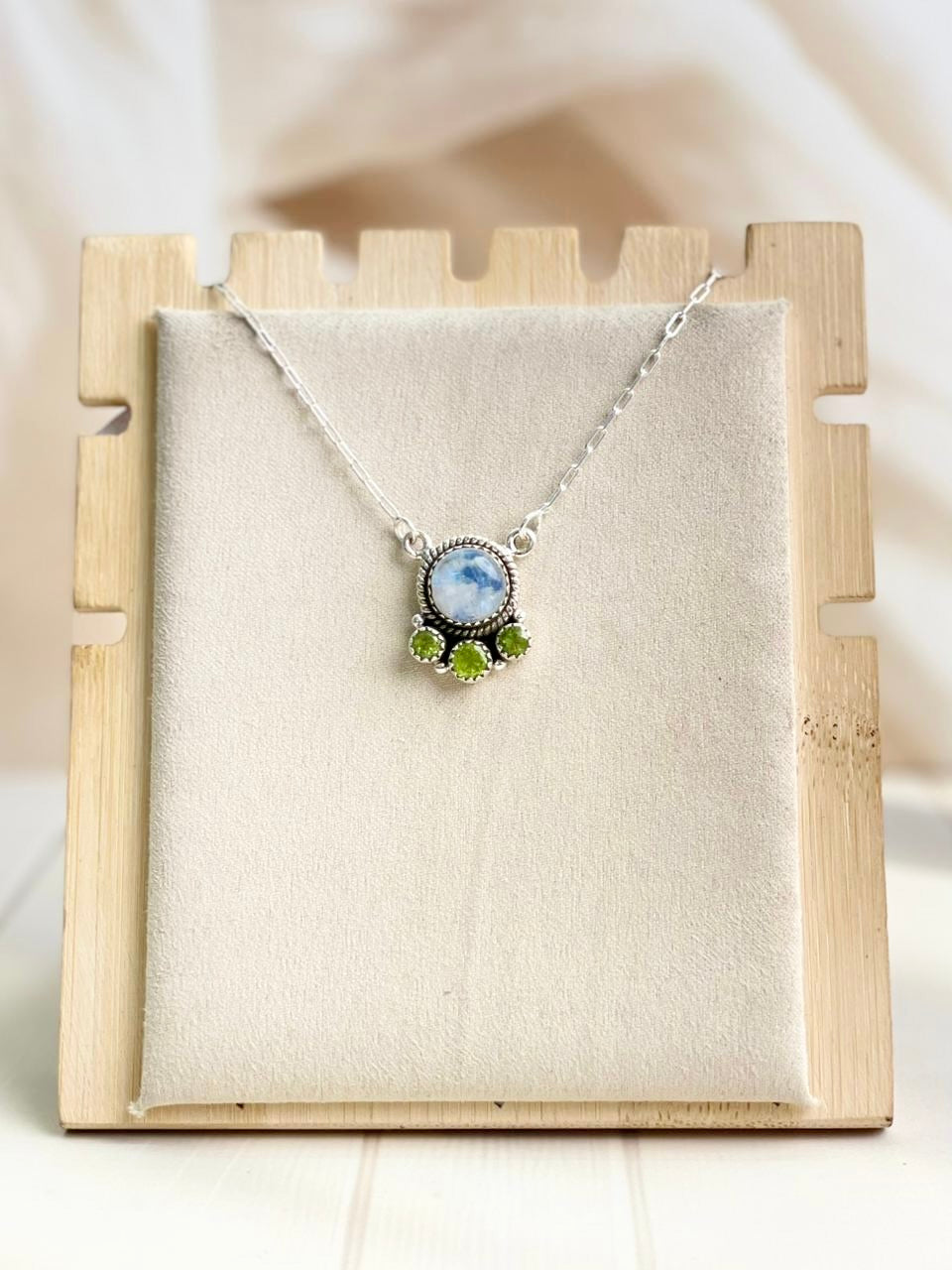 Celestial Spring Moonstone Round Necklace-Necklaces-Krush Kandy, Women's Online Fashion Boutique Located in Phoenix, Arizona (Scottsdale Area)