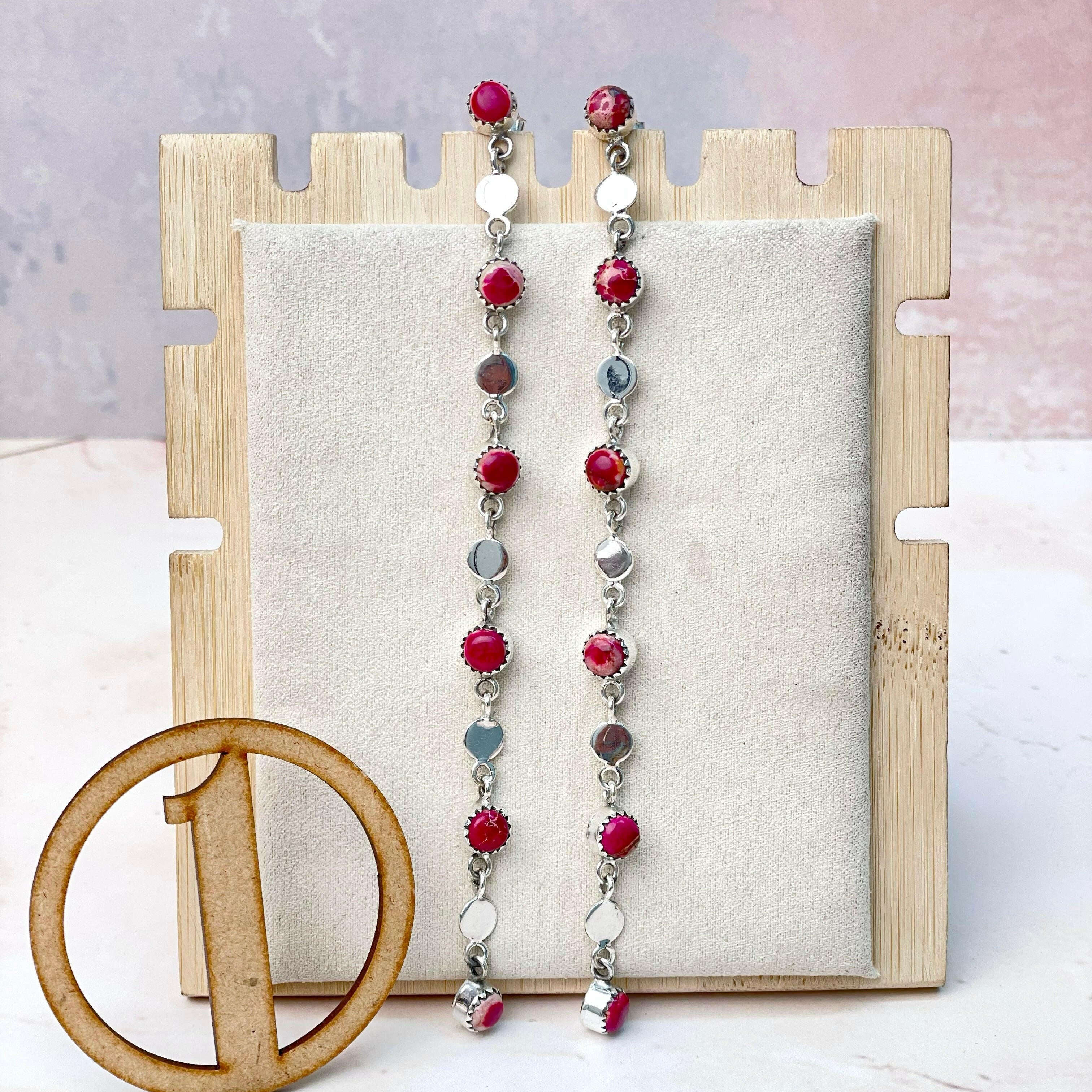 Desert Jasper Long Earrings-Earrings-Krush Kandy, Women's Online Fashion Boutique Located in Phoenix, Arizona (Scottsdale Area)