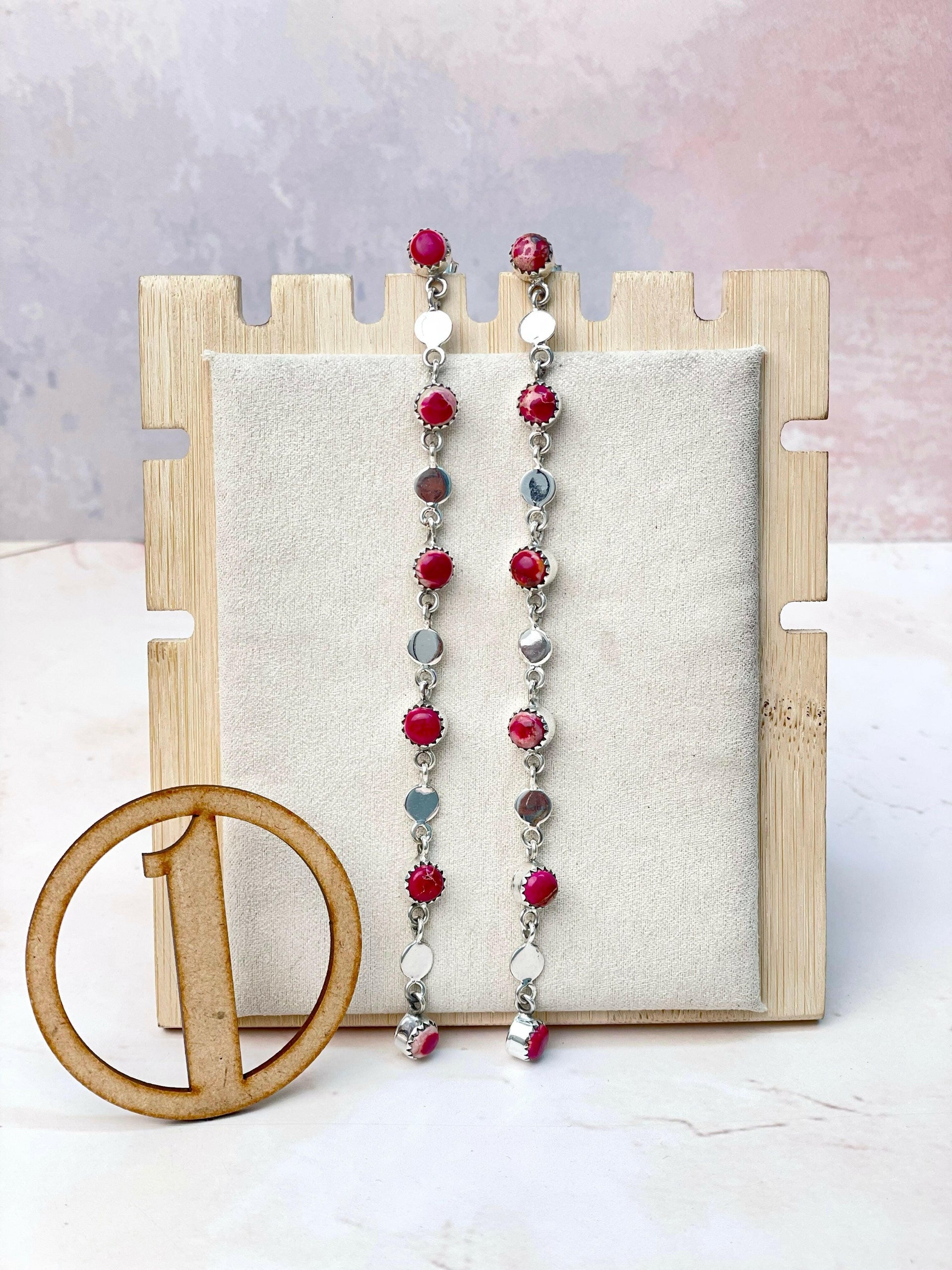 Desert Jasper Long Earrings-Earrings-Krush Kandy, Women's Online Fashion Boutique Located in Phoenix, Arizona (Scottsdale Area)