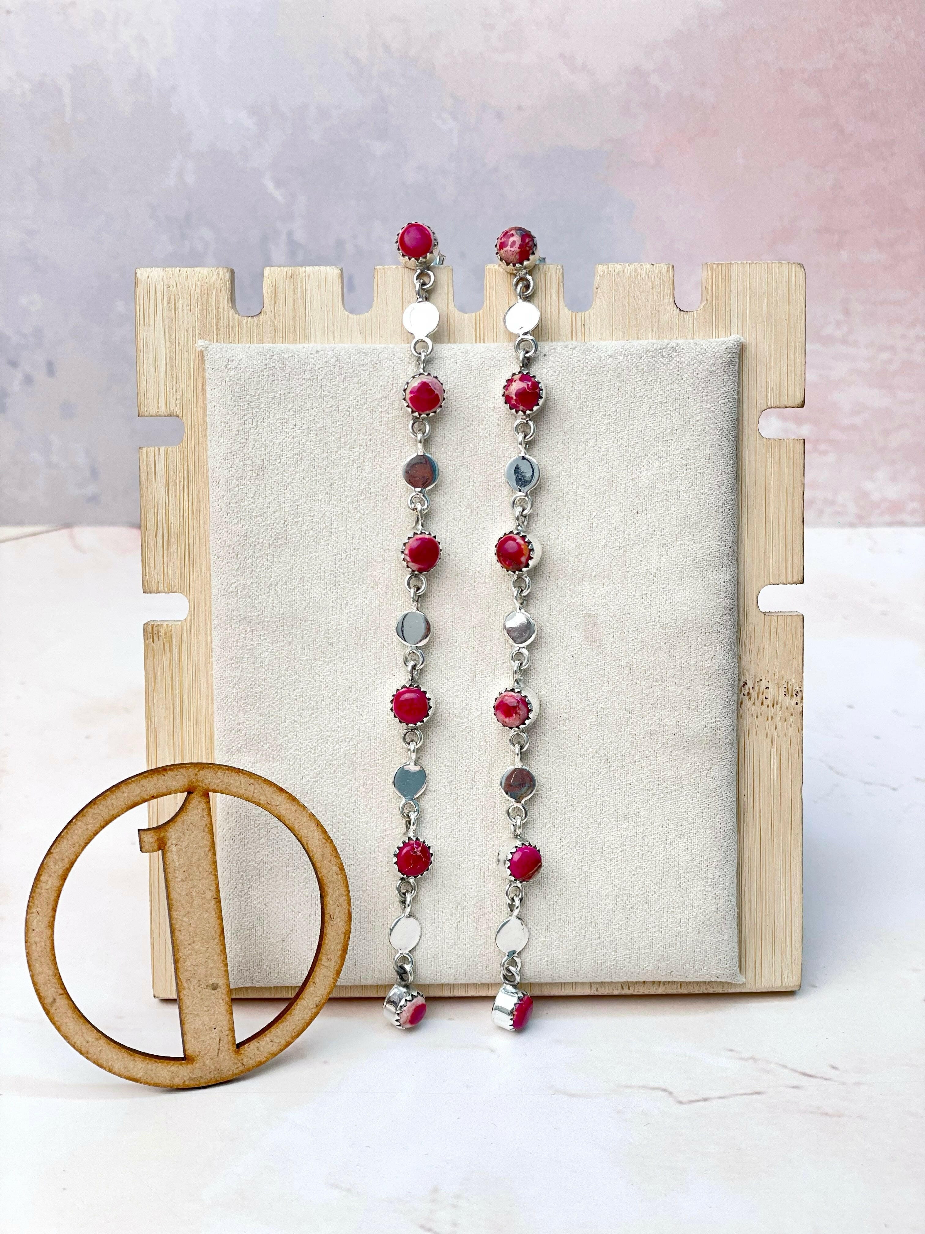 Desert Jasper Long Earrings-Earrings-Krush Kandy, Women's Online Fashion Boutique Located in Phoenix, Arizona (Scottsdale Area)