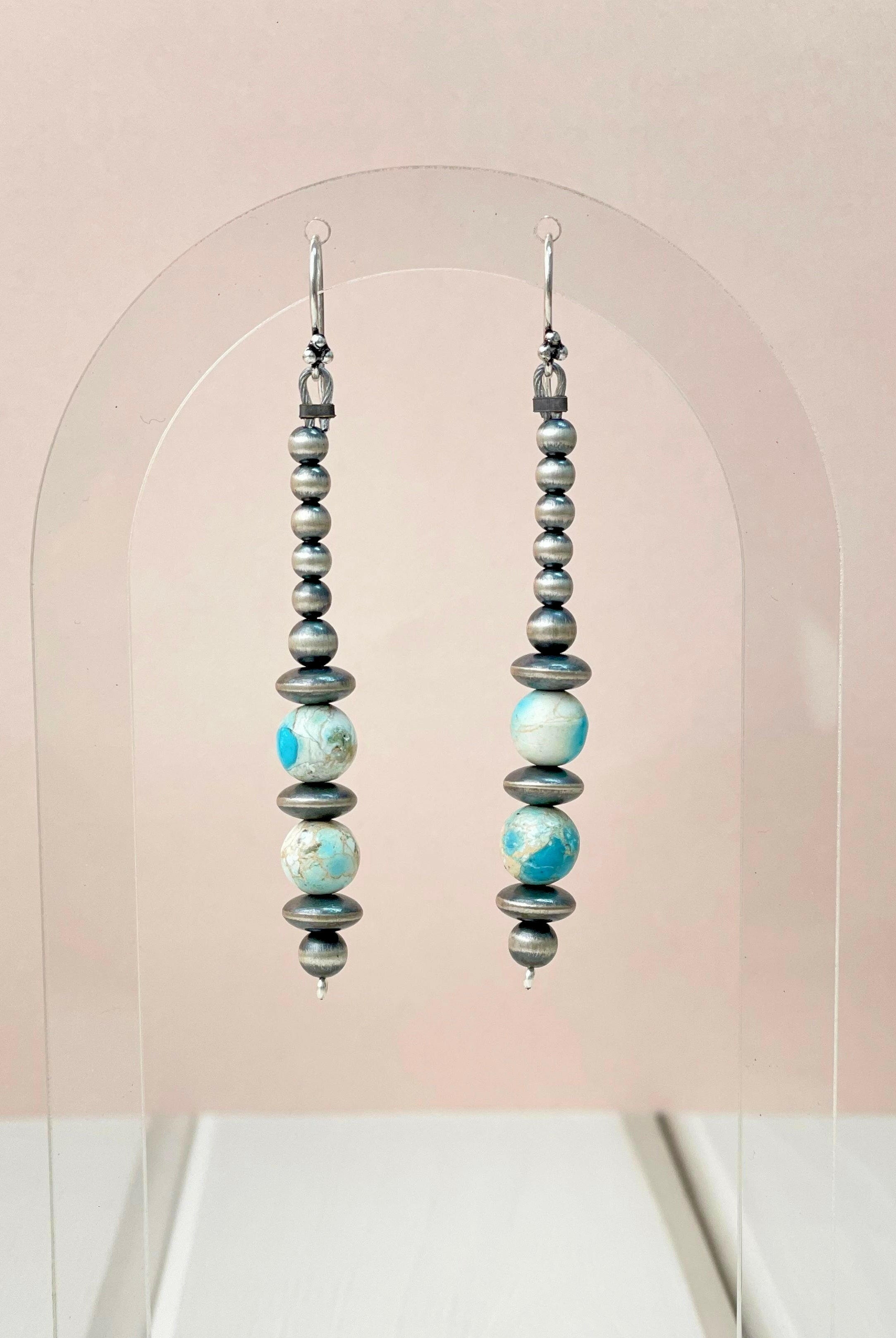 Kandy Blue Desert Jasper Earrings MADE TO ORDER-Earrings-Krush Kandy, Women's Online Fashion Boutique Located in Phoenix, Arizona (Scottsdale Area)