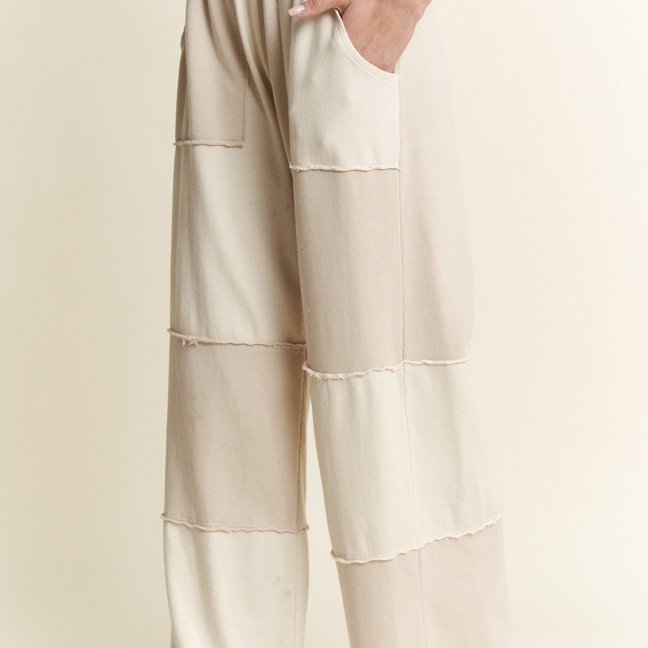 Mineral Wash Color Block Wide-leg Lounge Pants-Pants-Krush Kandy, Women's Online Fashion Boutique Located in Phoenix, Arizona (Scottsdale Area)
