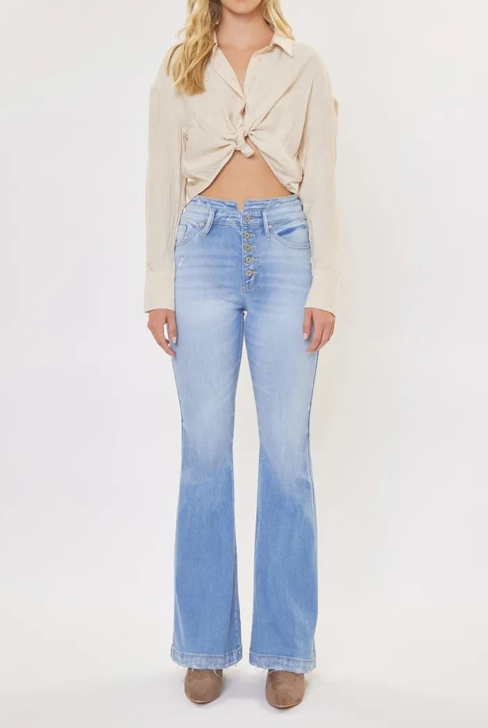 Kancan Curvy High Rise Flare Jeans-Denim-Krush Kandy, Women's Online Fashion Boutique Located in Phoenix, Arizona (Scottsdale Area)