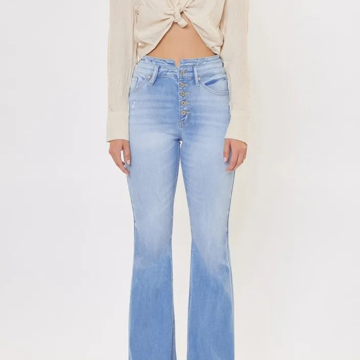 Kancan Curvy High Rise Flare Jeans-Denim-Krush Kandy, Women's Online Fashion Boutique Located in Phoenix, Arizona (Scottsdale Area)