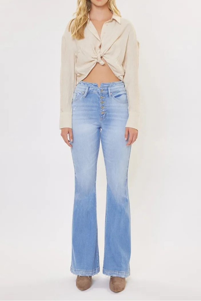 Kancan Curvy High Rise Flare Jeans-Denim-Krush Kandy, Women's Online Fashion Boutique Located in Phoenix, Arizona (Scottsdale Area)