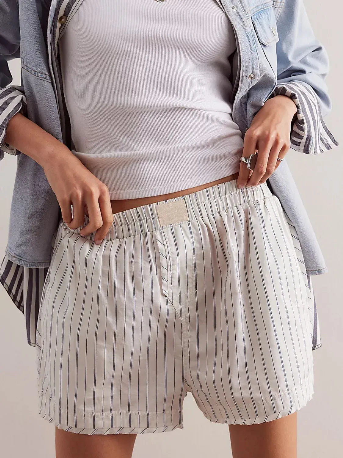 Striped Elastic Waist Shorts-Krush Kandy, Women's Online Fashion Boutique Located in Phoenix, Arizona (Scottsdale Area)