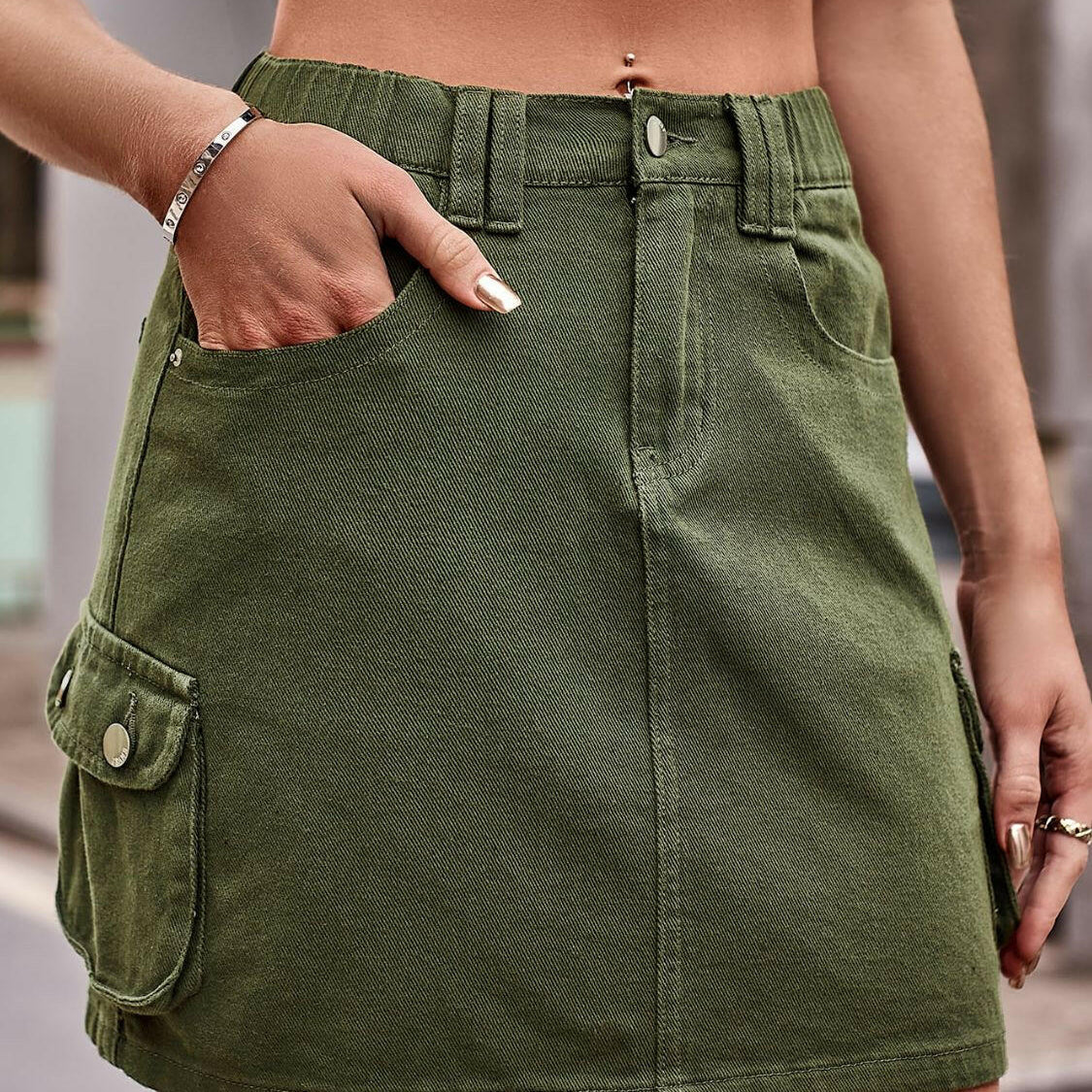 Denim Mini Skirt with Pockets-Krush Kandy, Women's Online Fashion Boutique Located in Phoenix, Arizona (Scottsdale Area)
