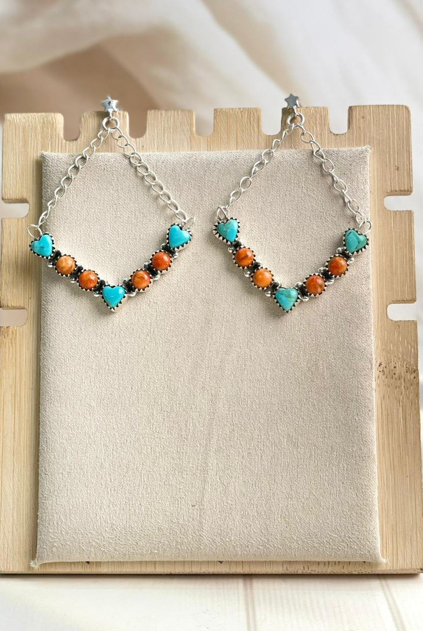 Boho Chain Heart Dangle Earrings-Earrings-Krush Kandy, Women's Online Fashion Boutique Located in Phoenix, Arizona (Scottsdale Area)