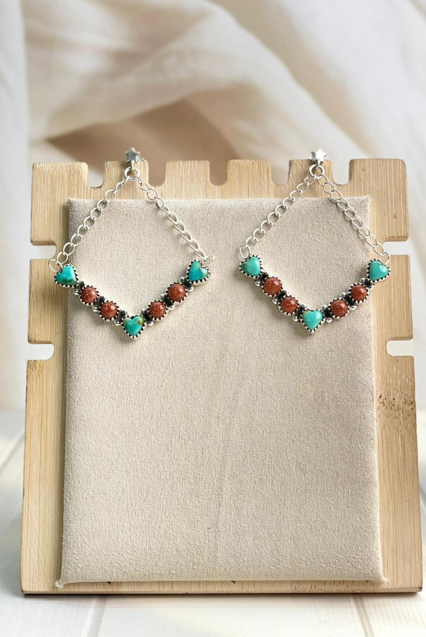 Boho Chain Heart Dangle Earrings-Earrings-Krush Kandy, Women's Online Fashion Boutique Located in Phoenix, Arizona (Scottsdale Area)