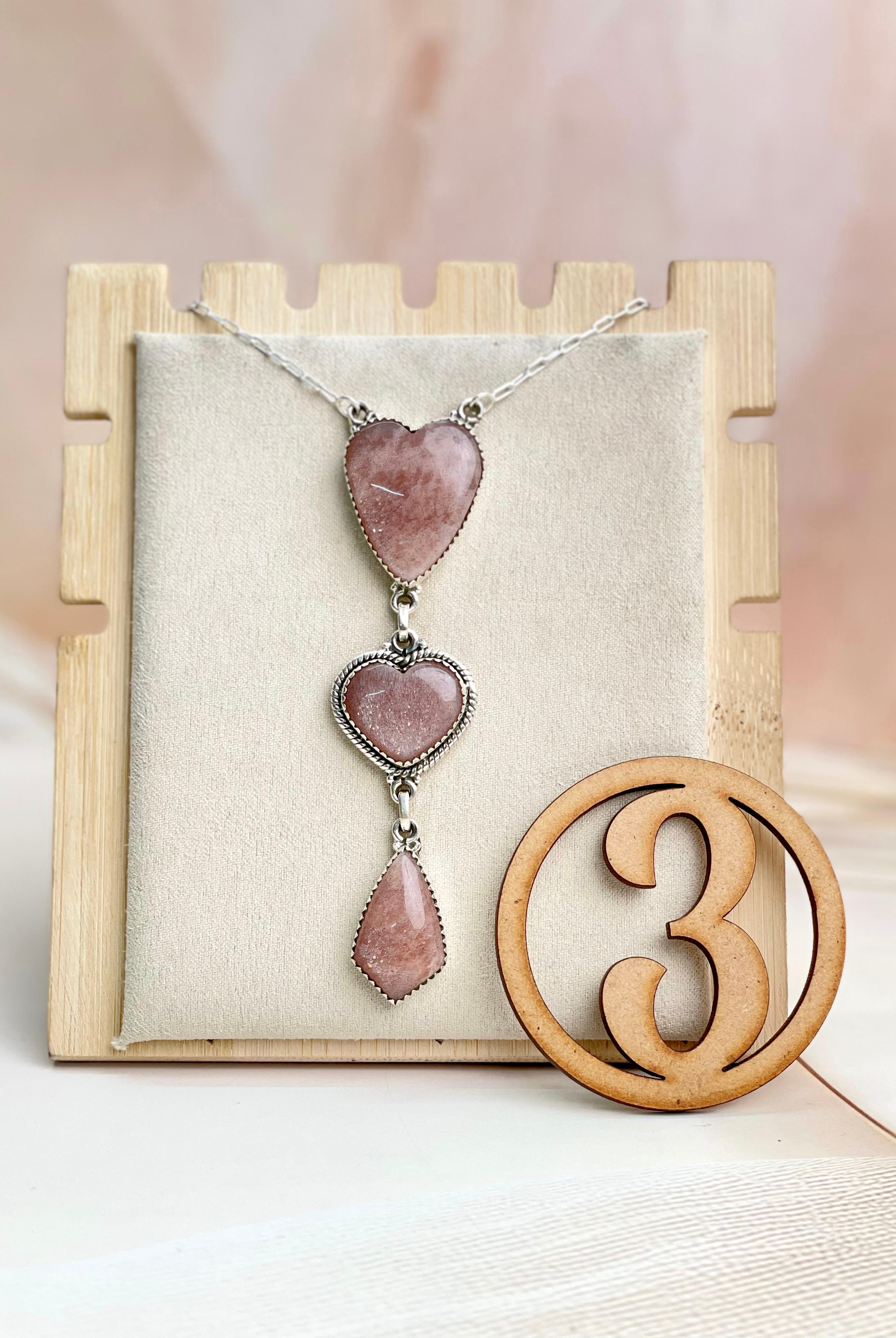 Sunstone 3 stone Necklace sno 34-Necklaces-Krush Kandy, Women's Online Fashion Boutique Located in Phoenix, Arizona (Scottsdale Area)