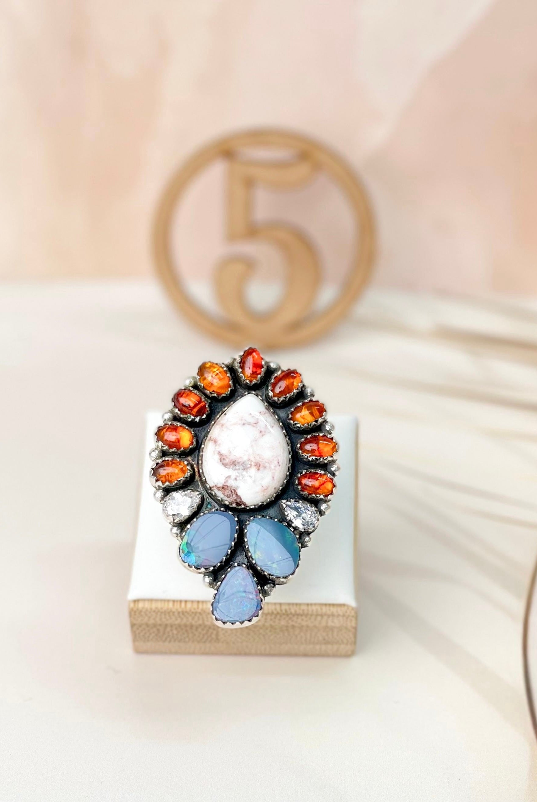Australian Opal, Amber & Wild Horse Mixed Rings 24-Rings-Krush Kandy, Women's Online Fashion Boutique Located in Phoenix, Arizona (Scottsdale Area)