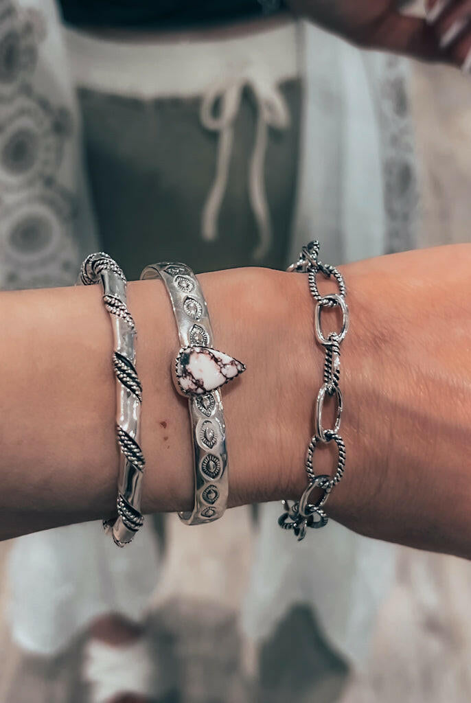 Sterling Silver Duo Chain Necklace & Bracelet-Chain Necklaces-Krush Kandy, Women's Online Fashion Boutique Located in Phoenix, Arizona (Scottsdale Area)