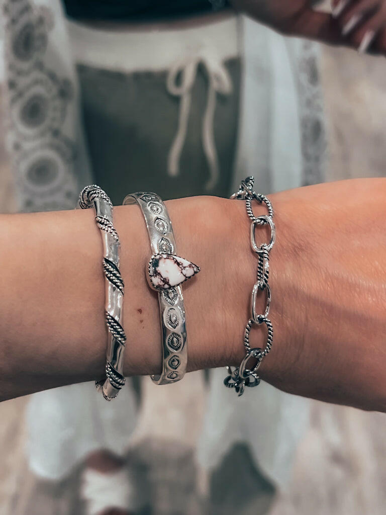 Sterling Silver Duo Chain Necklace & Bracelet-Chain Necklaces-Krush Kandy, Women's Online Fashion Boutique Located in Phoenix, Arizona (Scottsdale Area)