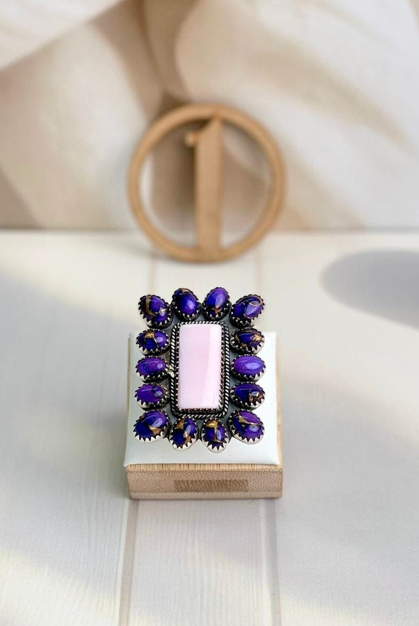 Pink Conch & Berry Dahlia Mama Cluster Rings-Rings-Krush Kandy, Women's Online Fashion Boutique Located in Phoenix, Arizona (Scottsdale Area)