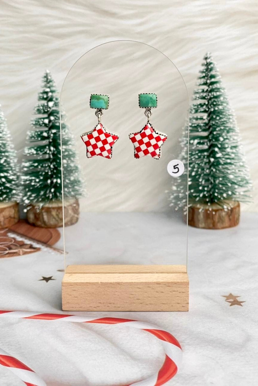 Holly Jolly Red & White Christmas Earrings-Earrings-Krush Kandy, Women's Online Fashion Boutique Located in Phoenix, Arizona (Scottsdale Area)