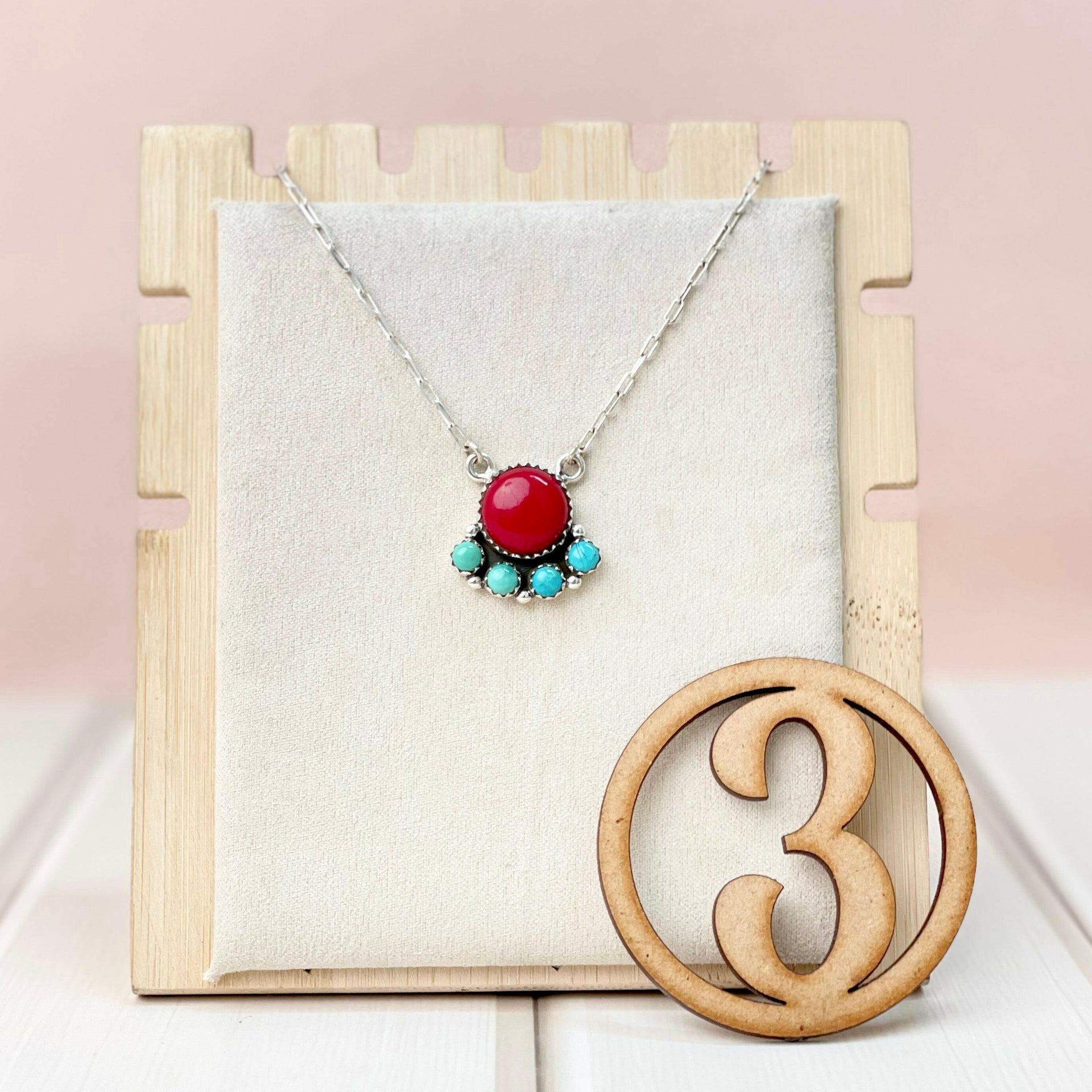 Rosarital Slab & Turquoise Chain Pendants-Necklaces-Krush Kandy, Women's Online Fashion Boutique Located in Phoenix, Arizona (Scottsdale Area)