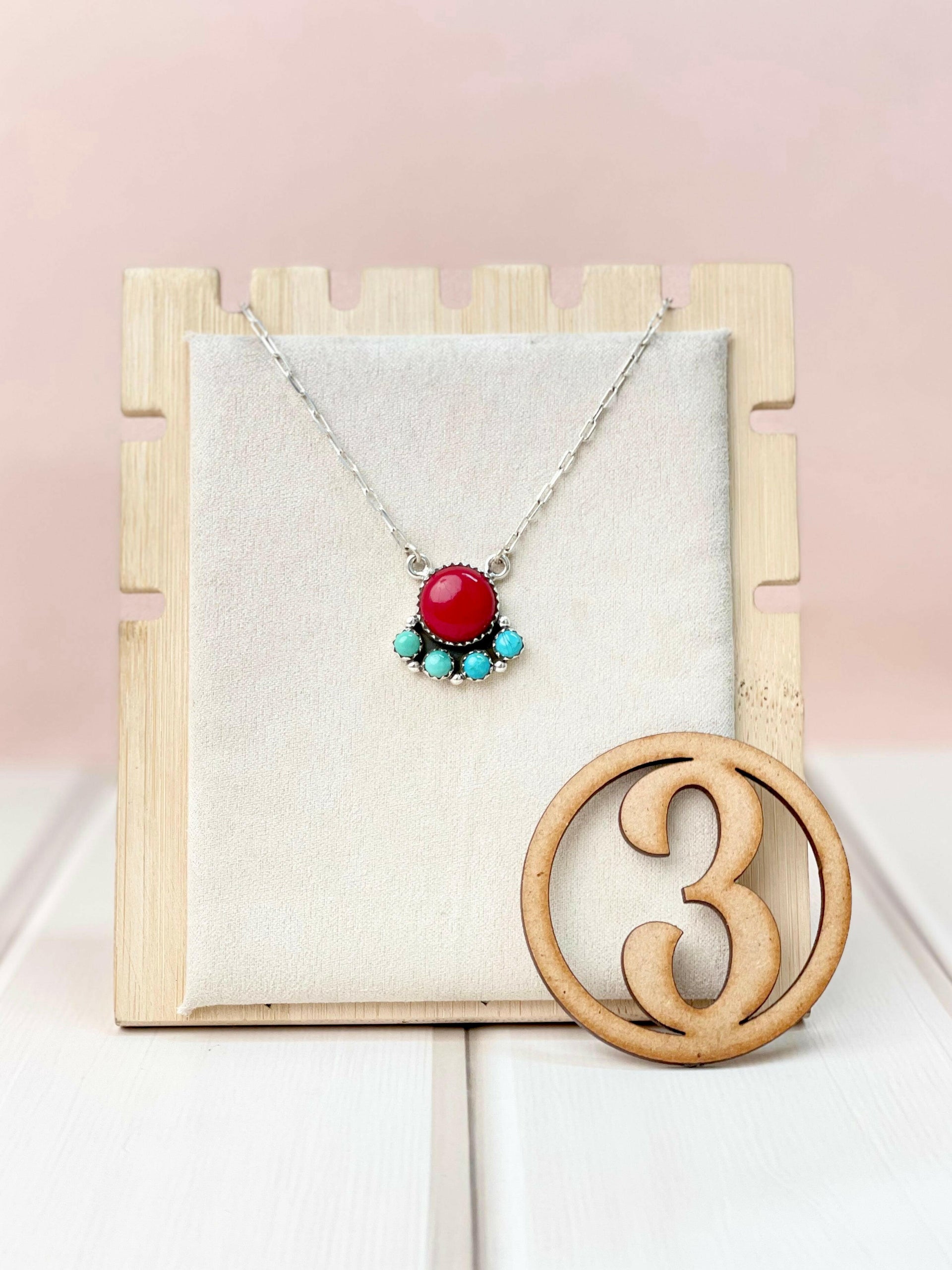 Rosarital Slab & Turquoise Chain Pendants-Necklaces-Krush Kandy, Women's Online Fashion Boutique Located in Phoenix, Arizona (Scottsdale Area)