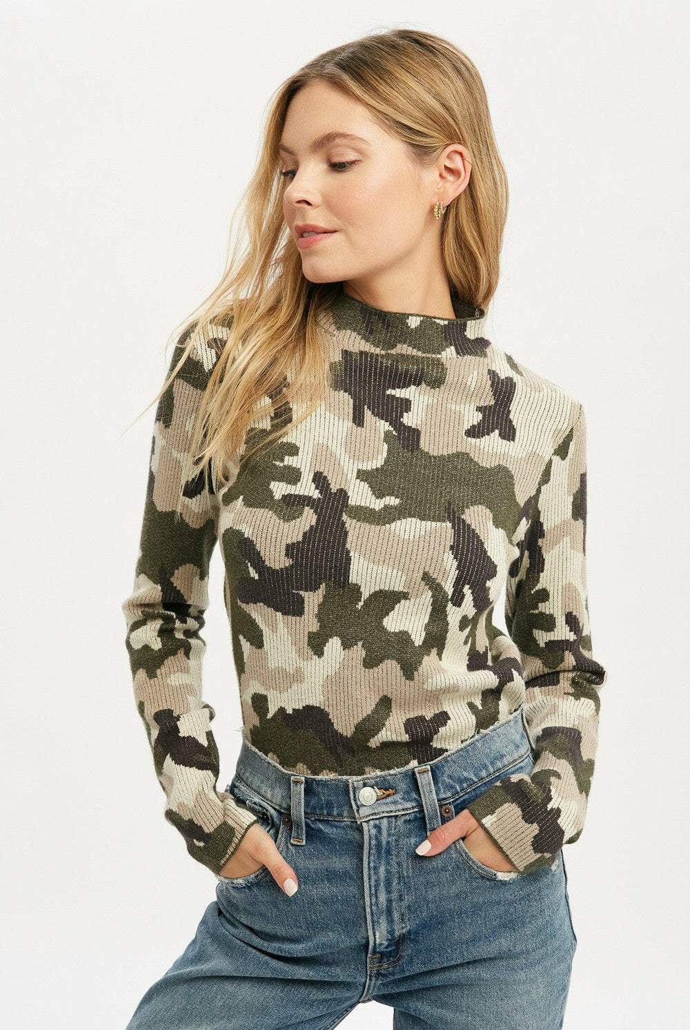Women's Camouflage Sweater-Sweaters-Krush Kandy, Women's Online Fashion Boutique Located in Phoenix, Arizona (Scottsdale Area)