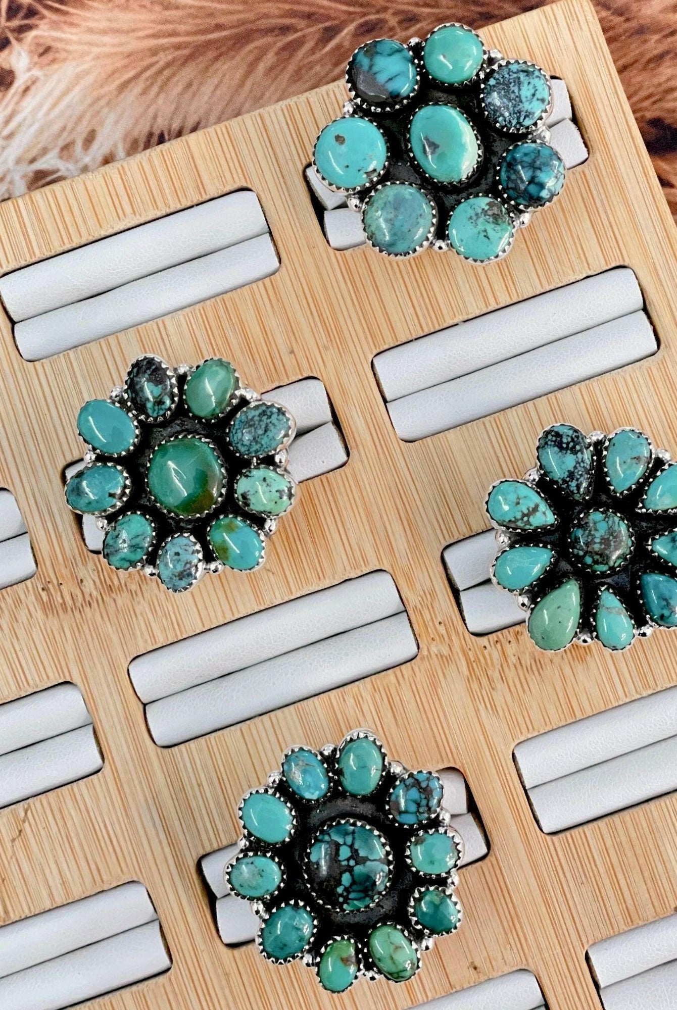 One Of A Kind Turquoise Clusters-Ring Sizers-Krush Kandy, Women's Online Fashion Boutique Located in Phoenix, Arizona (Scottsdale Area)