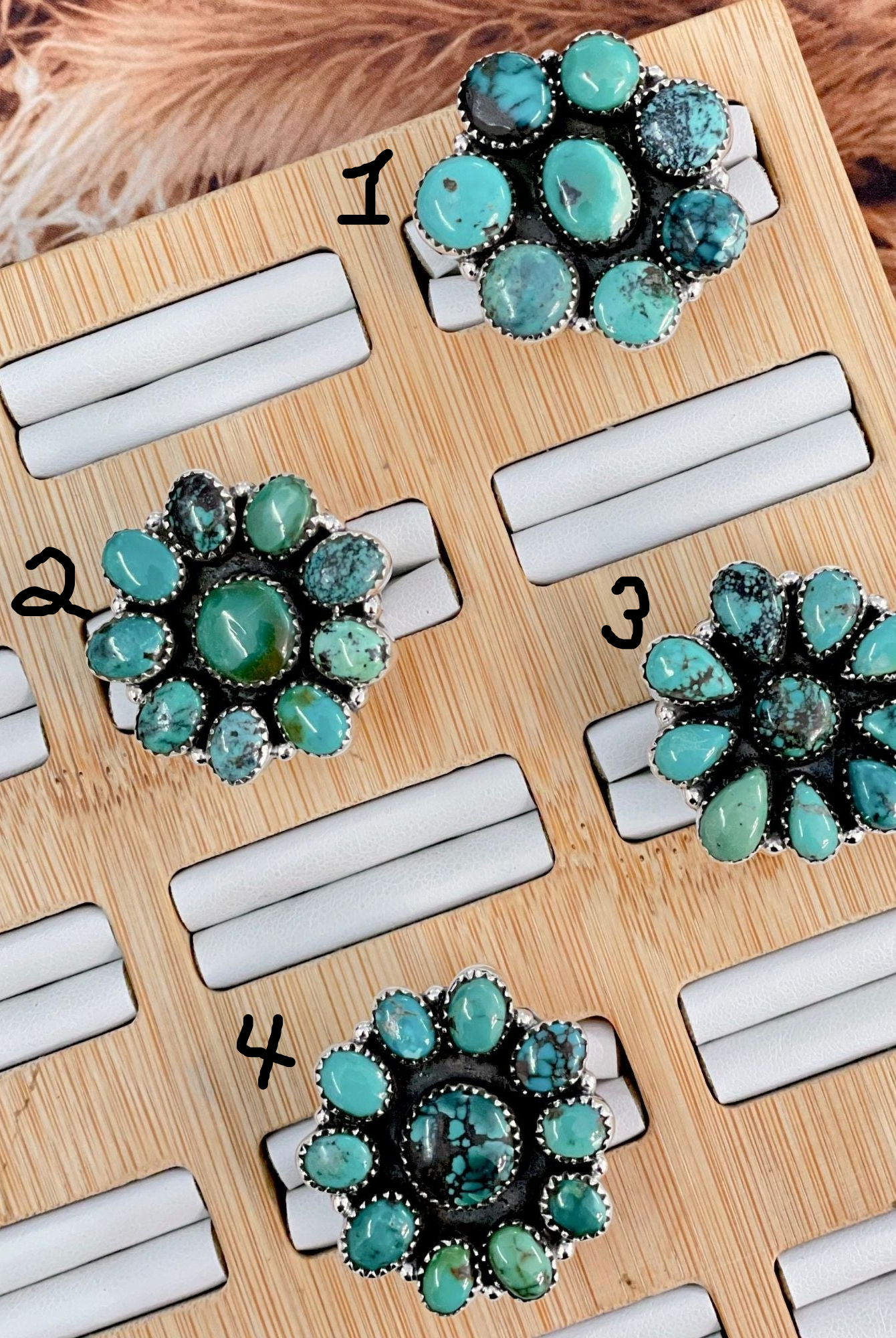 One Of A Kind Turquoise Clusters-Ring Sizers-Krush Kandy, Women's Online Fashion Boutique Located in Phoenix, Arizona (Scottsdale Area)