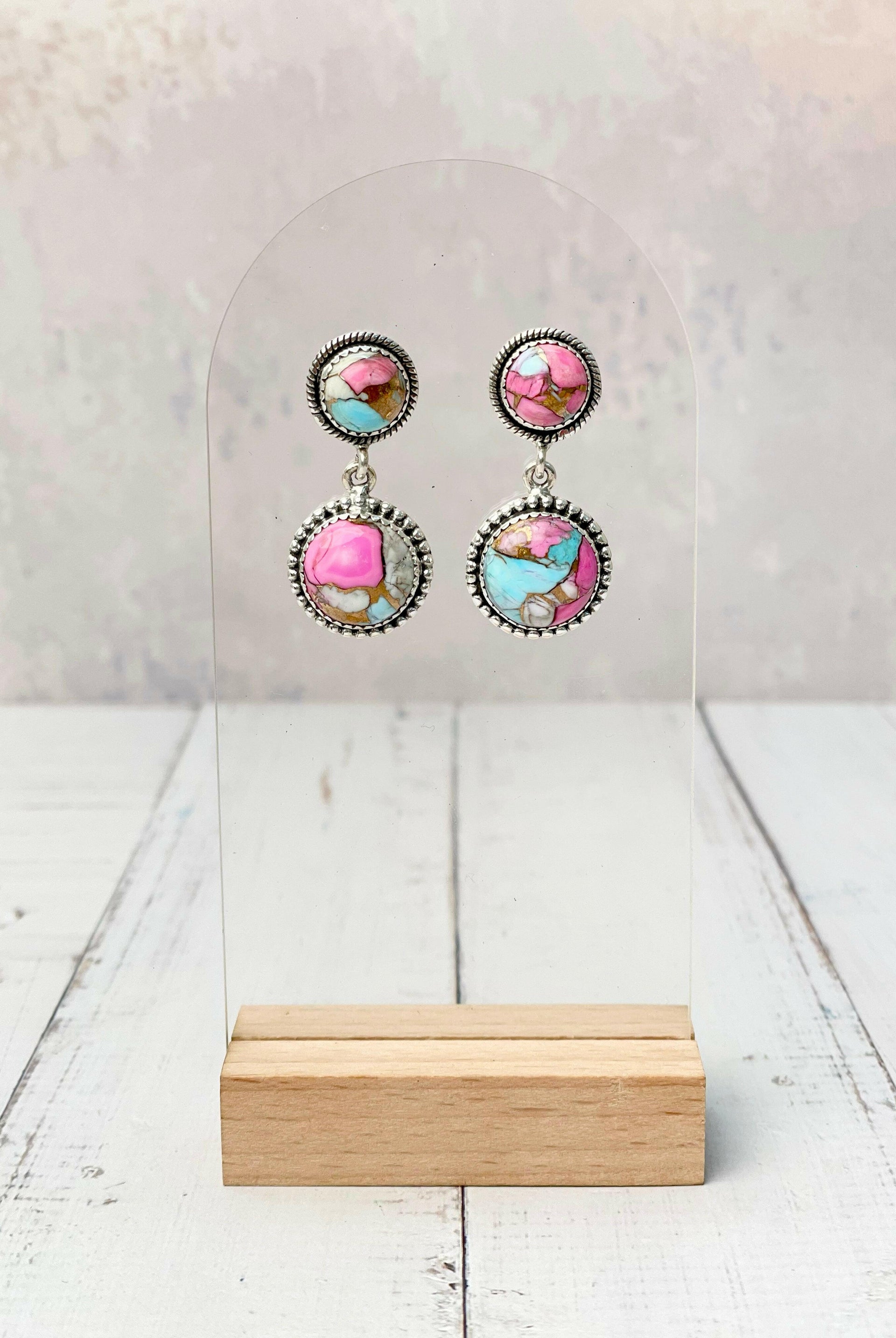 Cotton Kandy Drops Stone Earrings-Earrings-Krush Kandy, Women's Online Fashion Boutique Located in Phoenix, Arizona (Scottsdale Area)