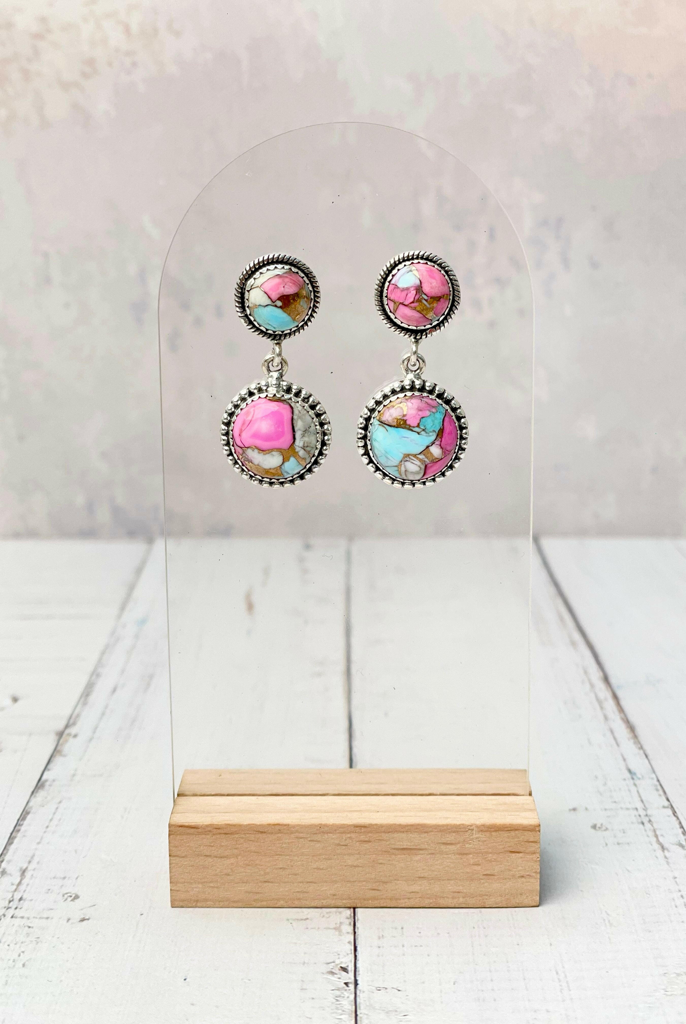 Cotton Kandy Drops Stone Earrings-Earrings-Krush Kandy, Women's Online Fashion Boutique Located in Phoenix, Arizona (Scottsdale Area)