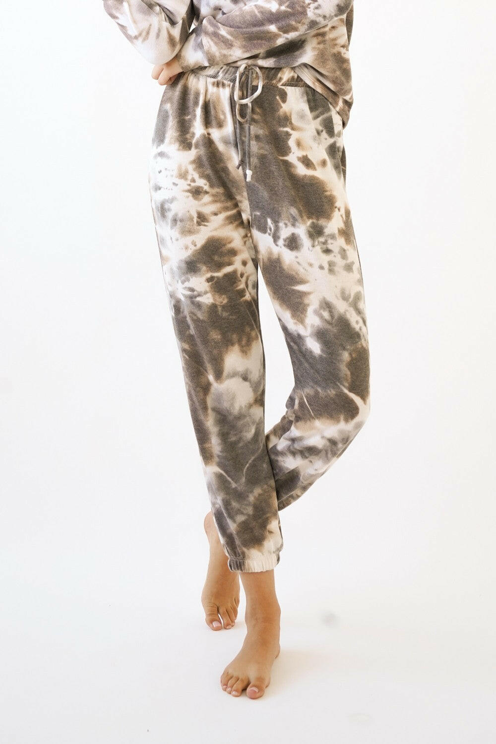 Ash Brown Tie Dye Jogger Pants-Joggers-Krush Kandy, Women's Online Fashion Boutique Located in Phoenix, Arizona (Scottsdale Area)