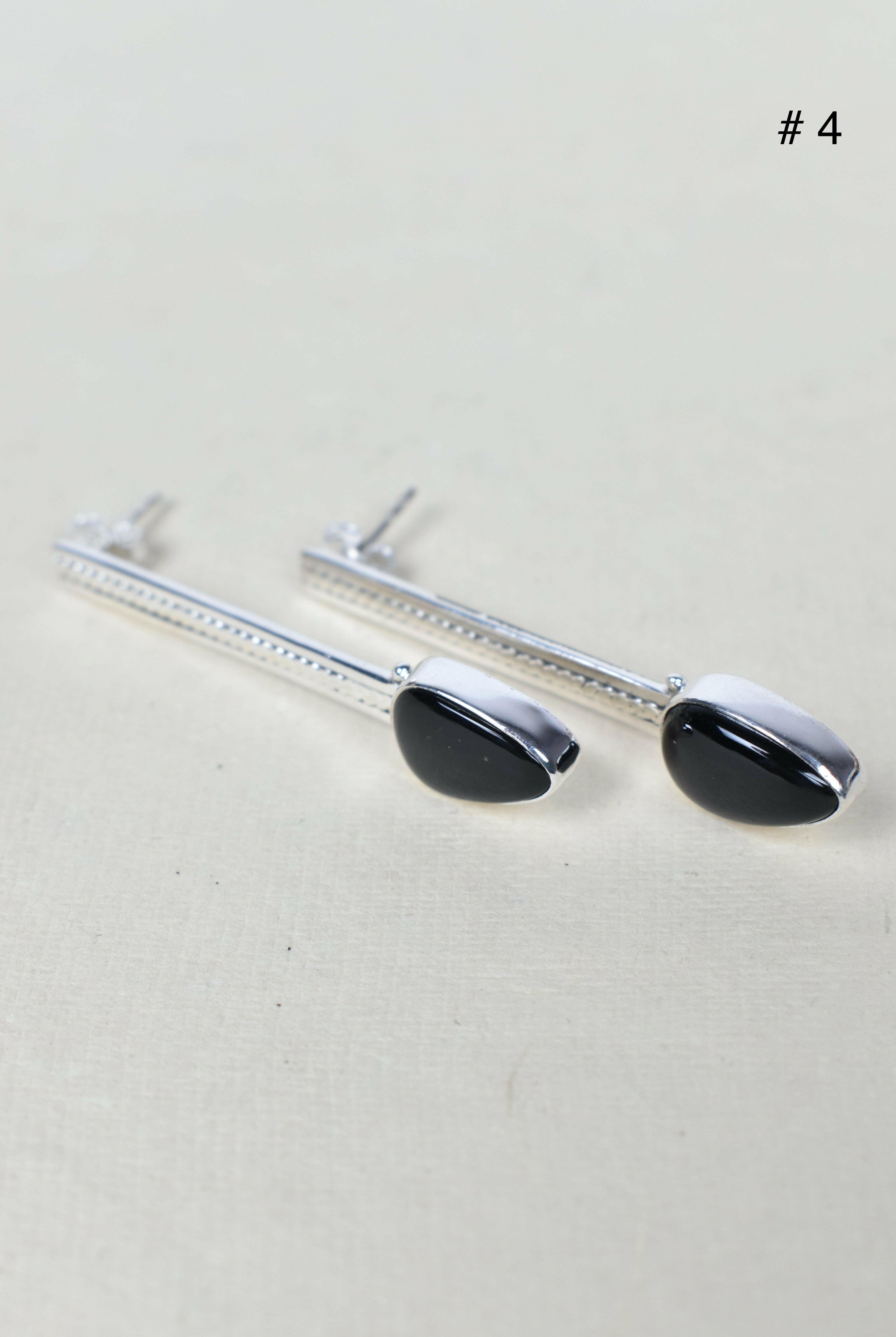 Silver Solitaire Bar Earrings-Drop Earrings-Krush Kandy, Women's Online Fashion Boutique Located in Phoenix, Arizona (Scottsdale Area)